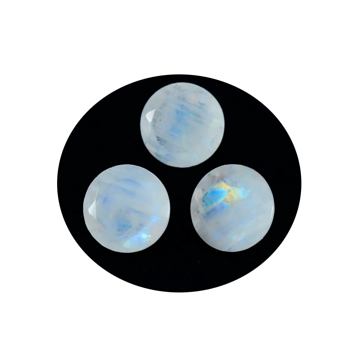 Rainbow Moonstone 1PC Large 11x11 MM Round Faceted White Fine Semi Precious Loose Gemstone - Image 2