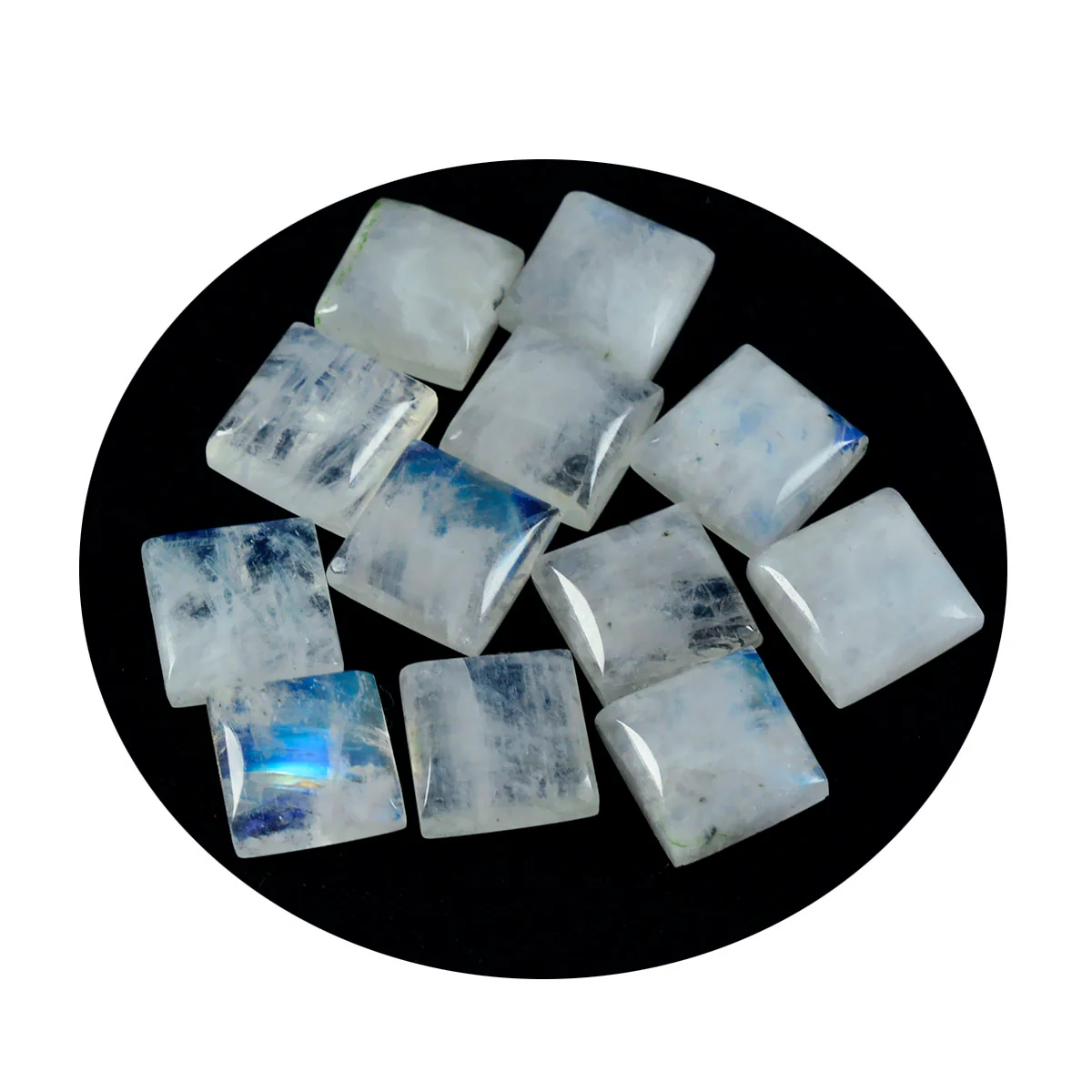 Rainbow Moonstone 1PC Large 11x11 MM Square Cabochon White Superior semi Precious Gems - Image 2