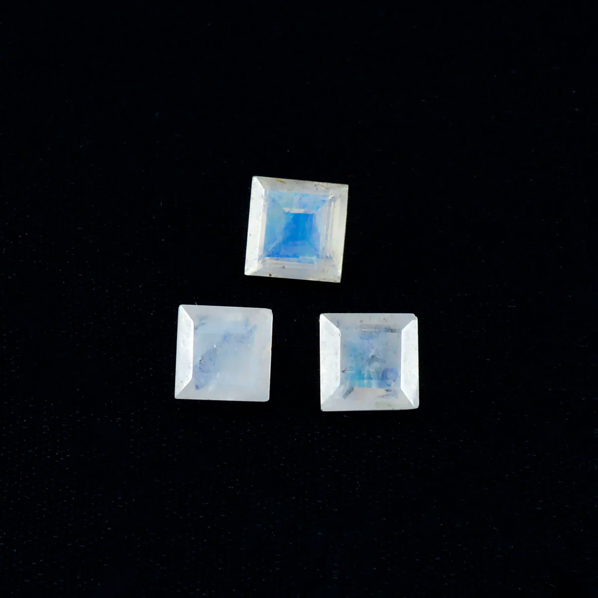 Rainbow Moonstone 1PC Large 11x11 MM Square Faceted White Fine Semi Precious Loose Gemstone - Image 4