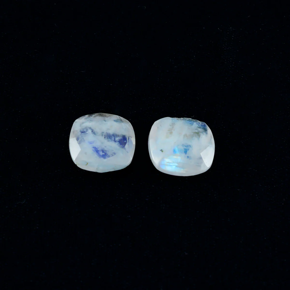 Rainbow Moonstone 1PC Large 12x12 MM Cushion Faceted White High-Quality Semi Precious Loose Gemstones - Image 2