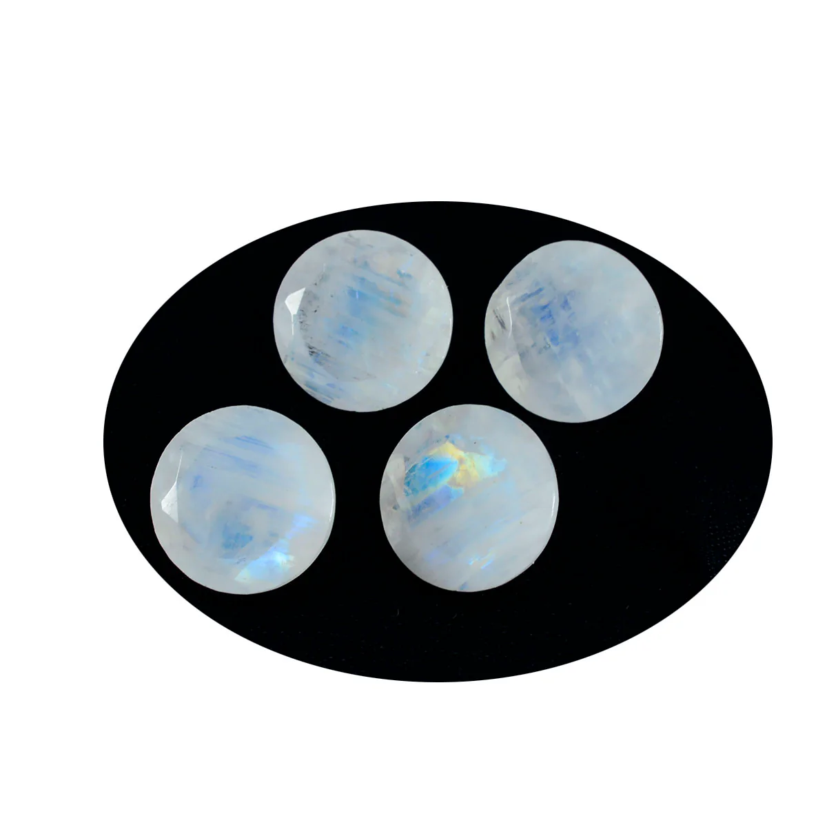 Rainbow Moonstone 1PC Large 12x12 MM Round Faceted White High-Quality Semi Precious Loose Gemstones - Image 2