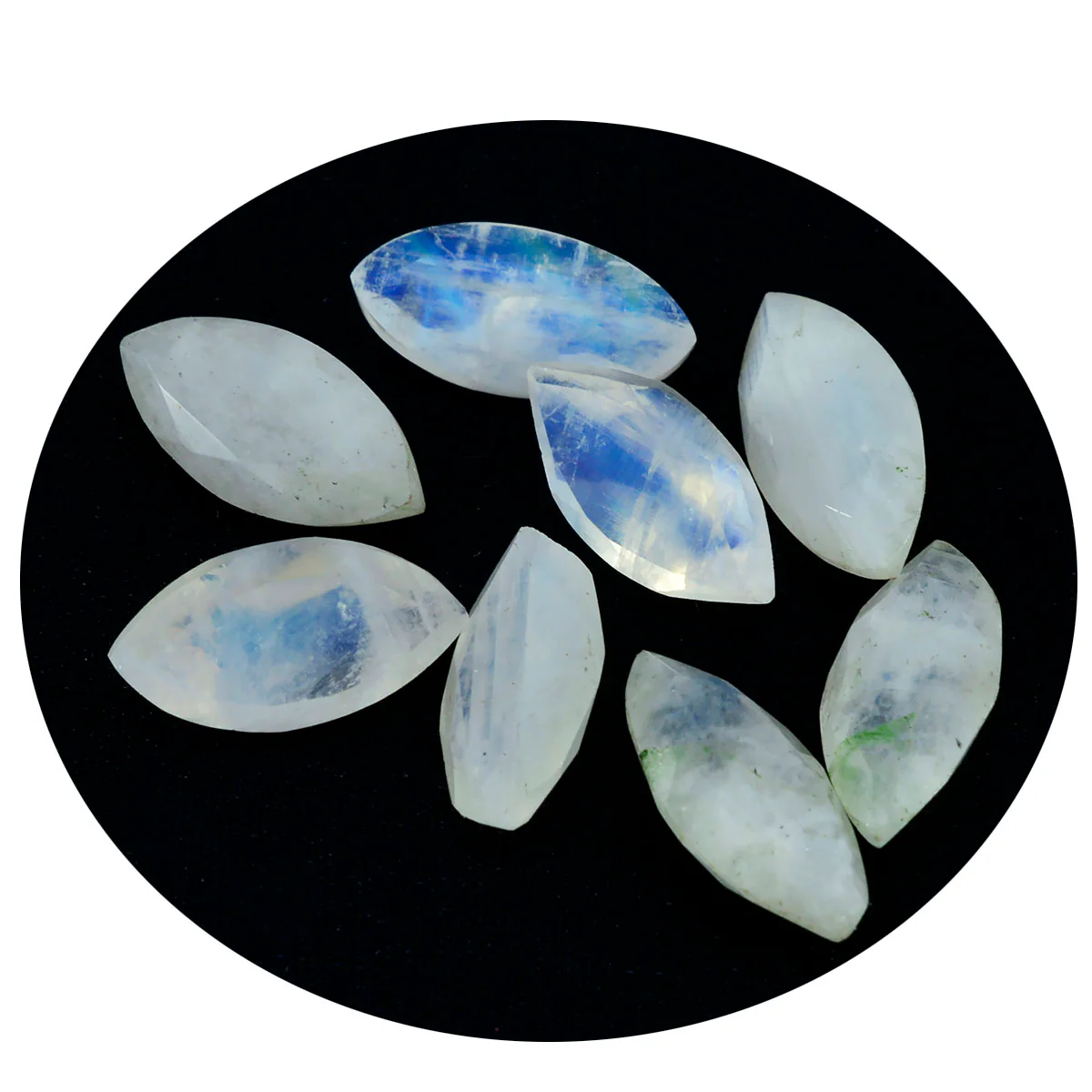 Rainbow Moonstone 1PC Medium 7x14 MM Marquise Faceted White Luster Semi Precious Loose Gemstones - Image 2