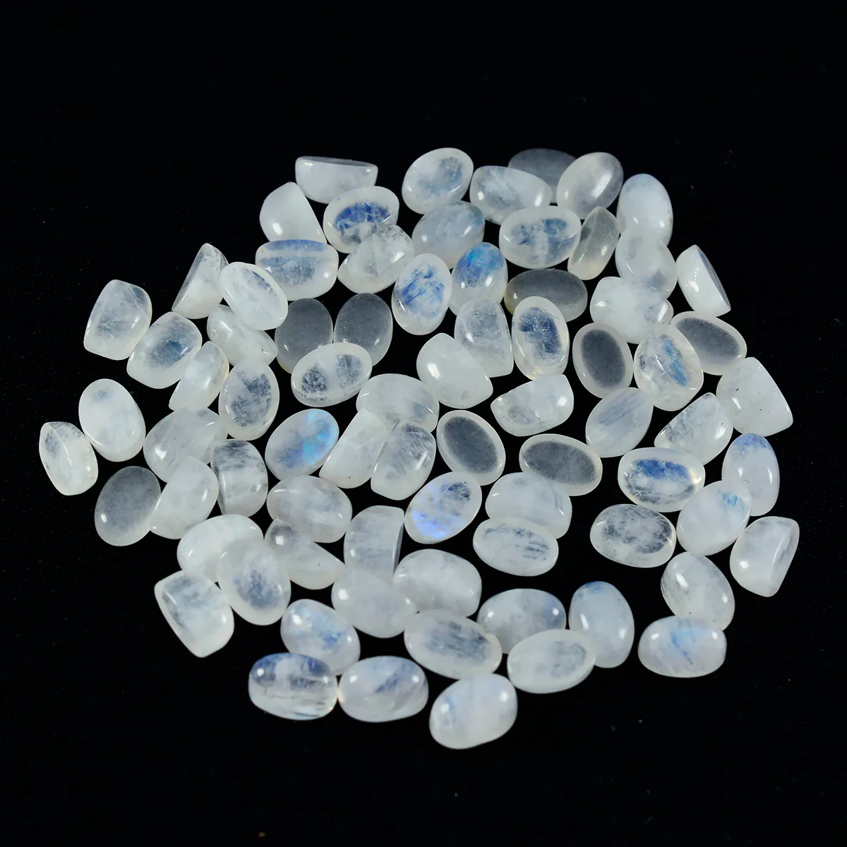 Rainbow Moonstone 1PC Medium 8x10 MM Oval Cabochon White Lustrous semi Precious Loose Gemstone - Image 3