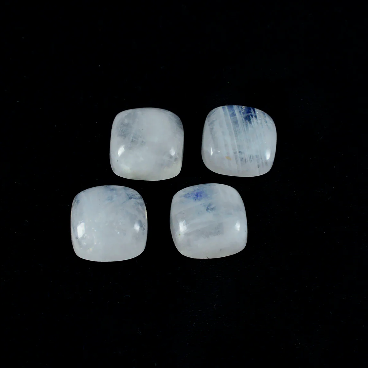 Rainbow Moonstone 1PC Medium 9x9 MM Cushion Cabochon White Luster semi Precious Precious Gemstone - Image 4