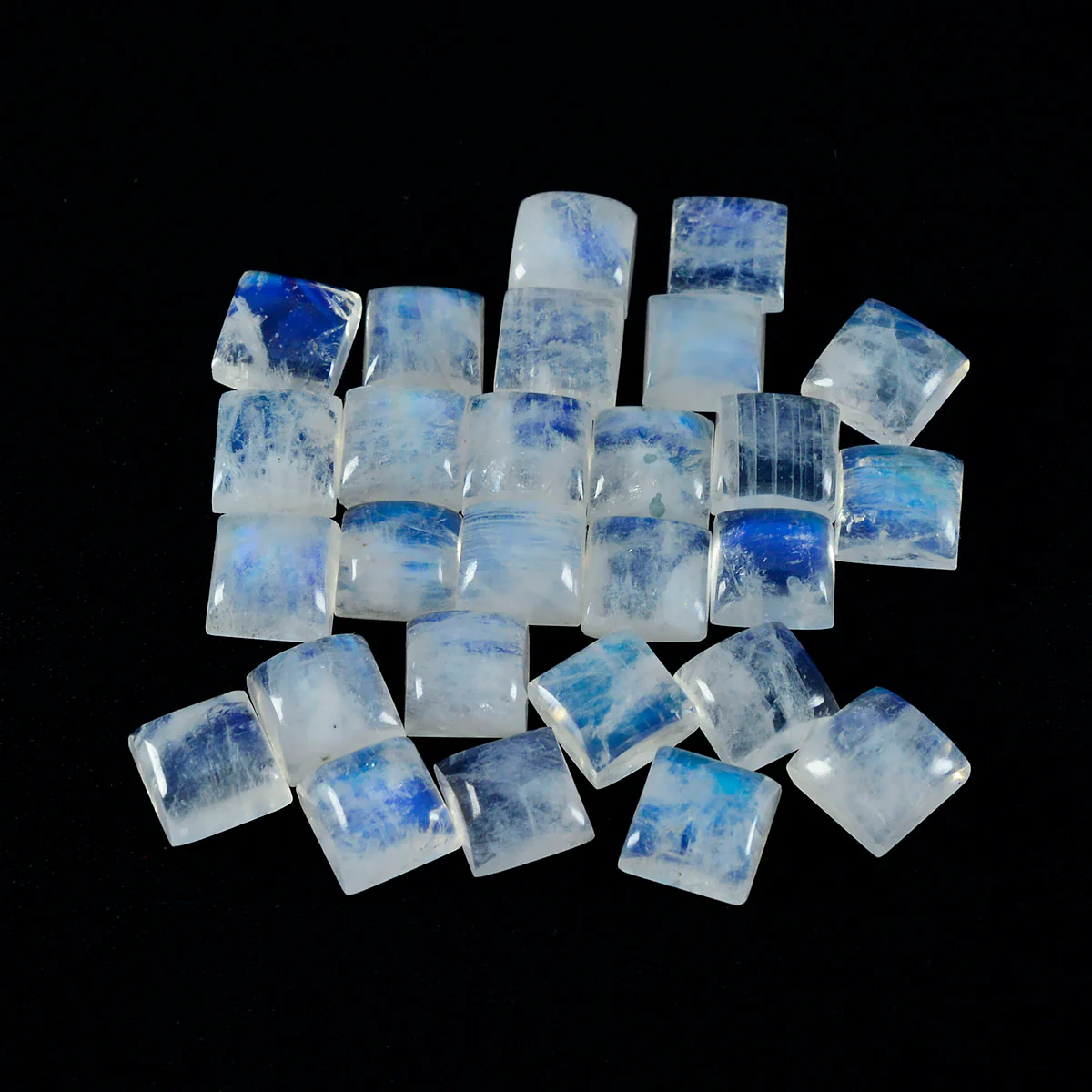 Rainbow Moonstone 1PC Medium 9x9 MM Square Cabochon White Natural semi Precious Semi Precious Gemstone - Image 3