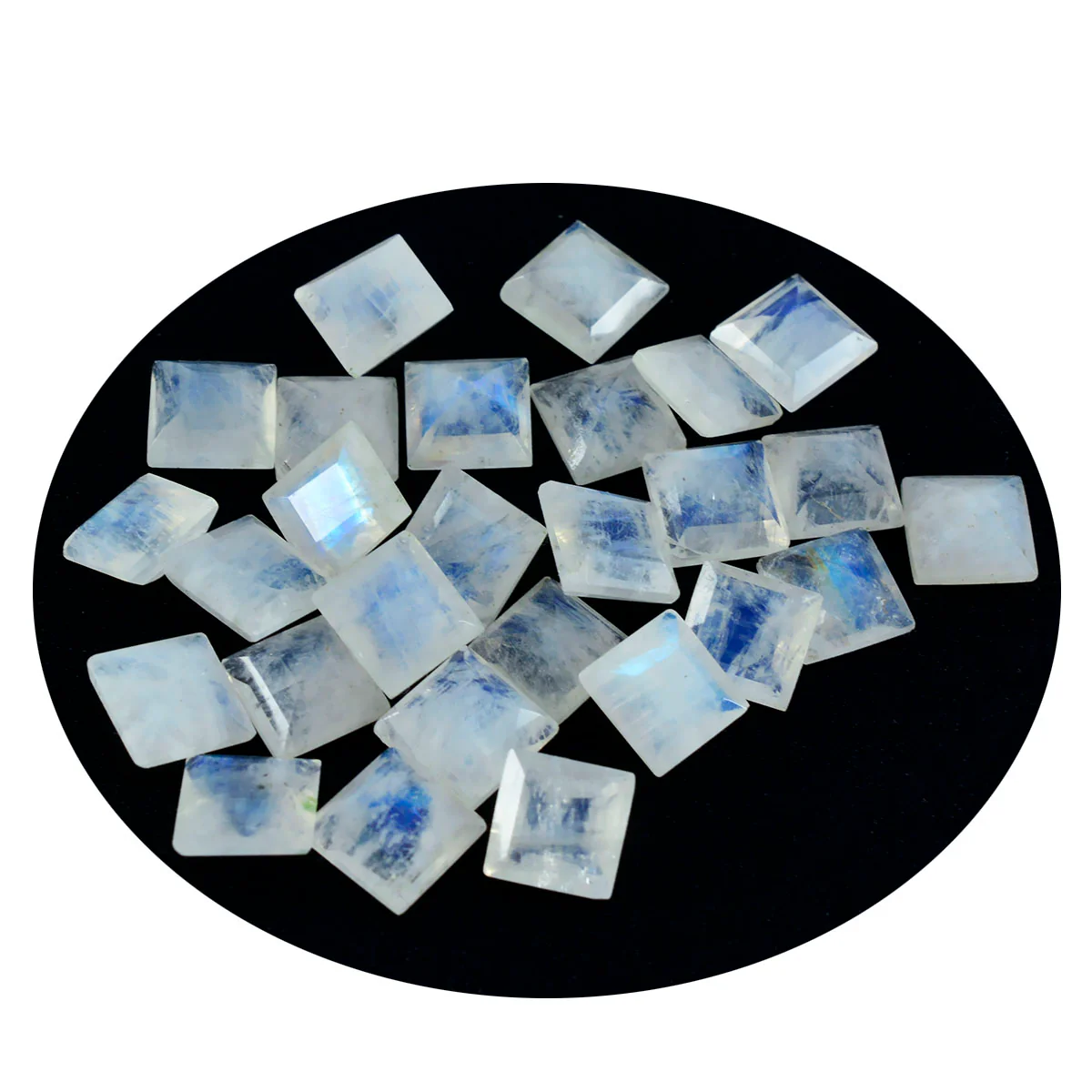 Rainbow Moonstone 1PC Medium 9x9 MM Square Faceted White Lustrous Semi Precious Gems - Image 2