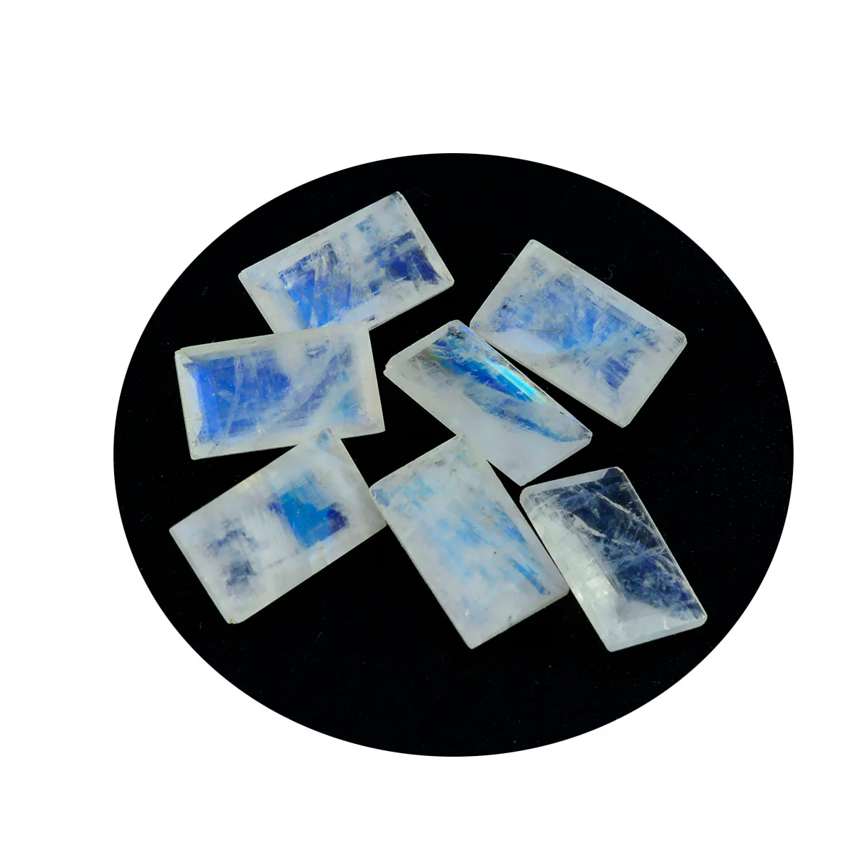Rainbow Moonstone 1PC Small 6x12 MM Baguette Faceted White Natural Semi Precious Gems