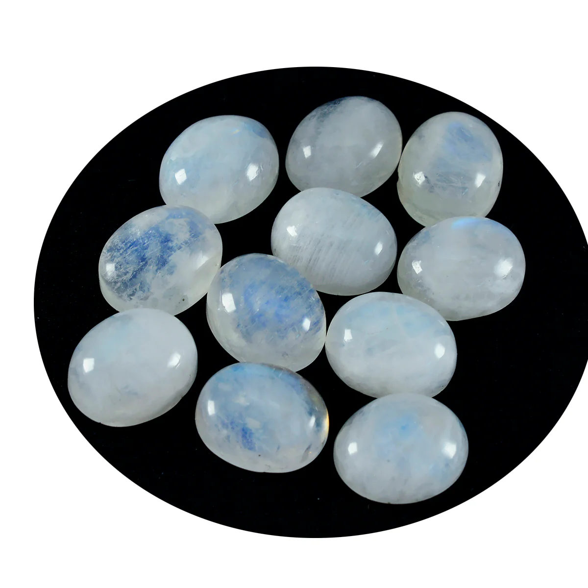 Rainbow Moonstone 1PC Small 6x8 MM Oval Cabochon White Sparkling semi Precious Semi Precious Gemstone - Image 2