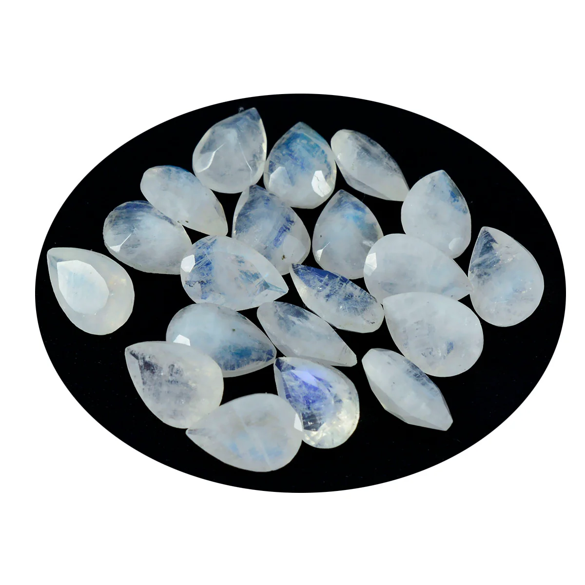 Rainbow Moonstone 1PC Small 6x9 MM Pear Faceted White Pure Semi Precious Loose Gemstones - Image 2