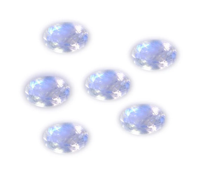 Rainbow Moonstone 1PC Small 7x9 MM Oval Faceted White Splendid Semi Precious Loose Gemstone - Image 3