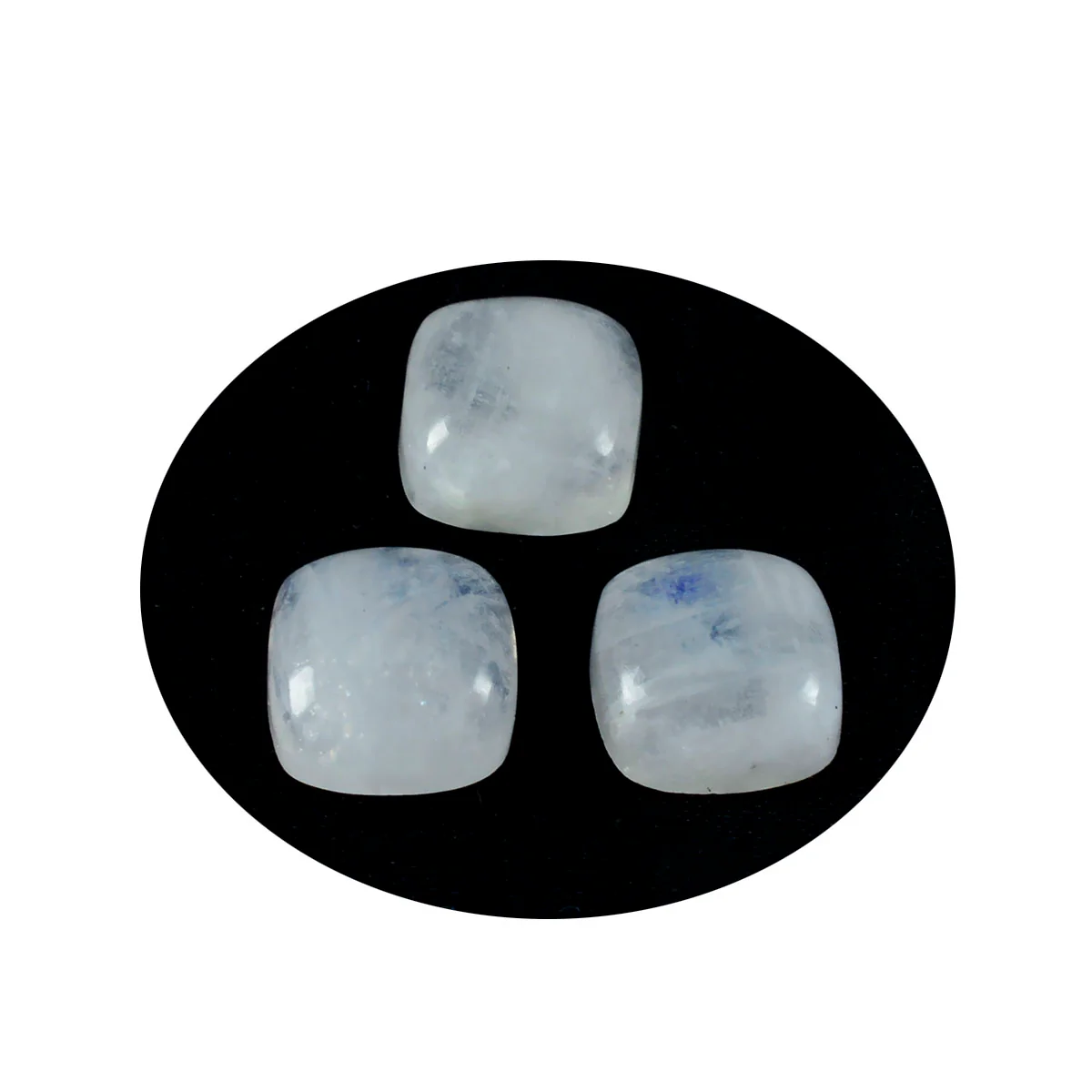 Rainbow Moonstone 1PC Small 8x8 MM Cushion Cabochon White Splendid semi Precious Semi Precious Gemstone - Image 2