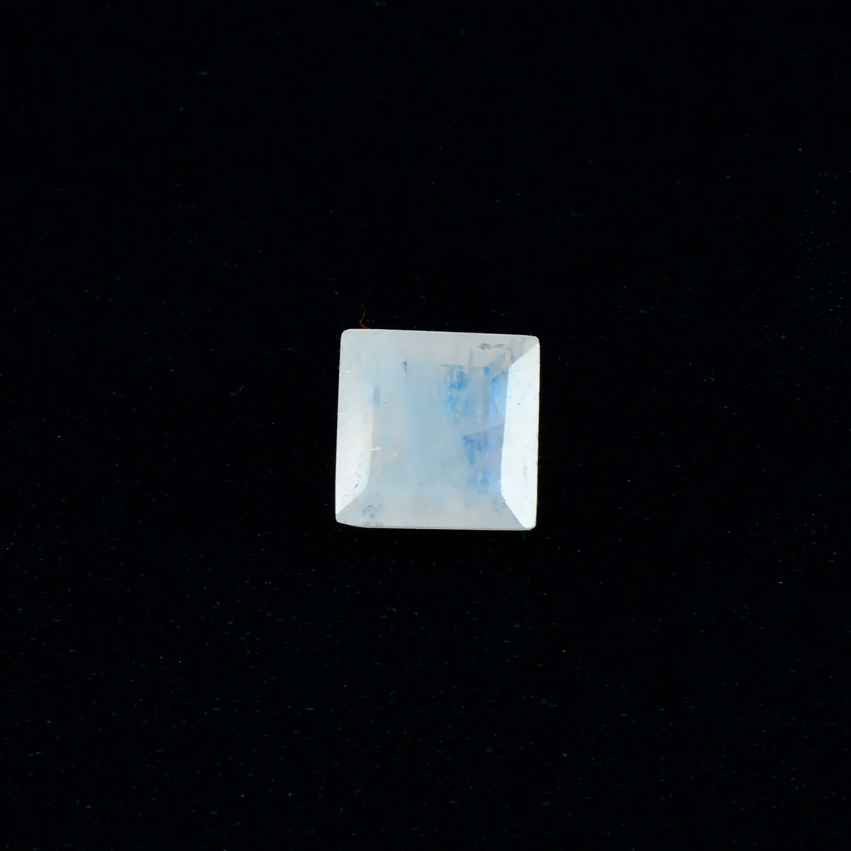 Rainbow Moonstone 1PC Small 8x8 MM Square Faceted White Luster Semi Precious Loose Gemstones - Image 3