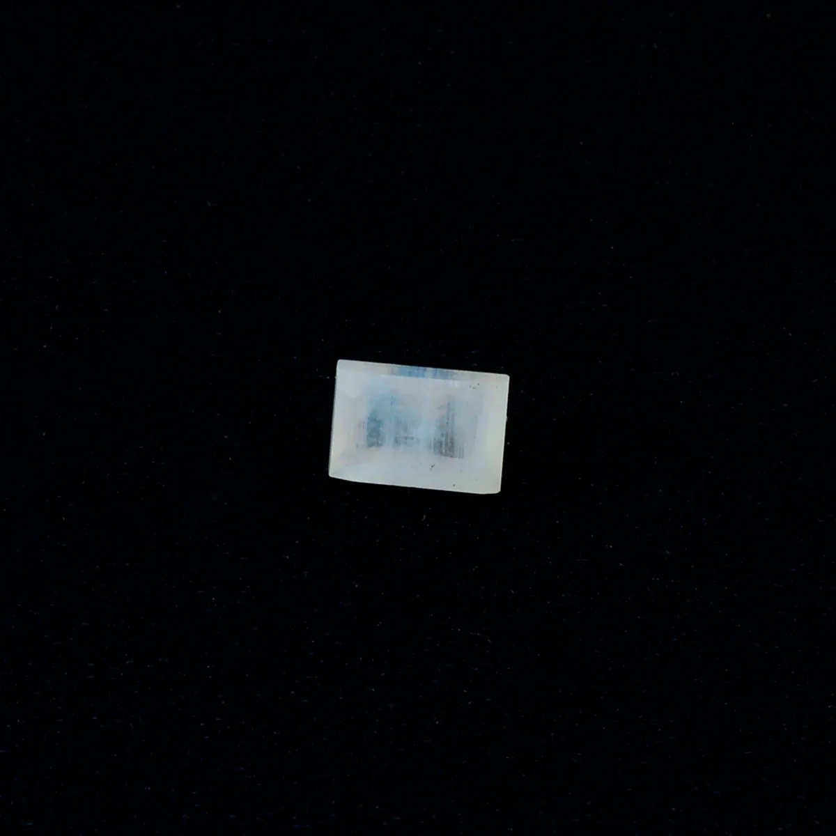 Rainbow Moonstone 1PC Tiny 4x6 MM Emerald Faceted White Superior Semi Precious Loose Gemstone - Image 3
