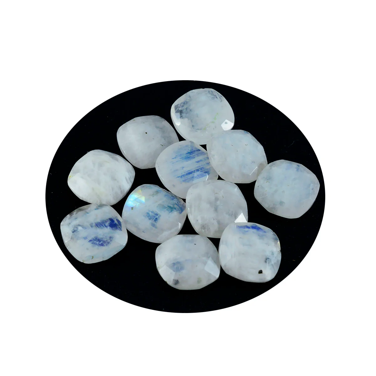 Rainbow Moonstone 1PC Tiny 5x5 MM Cushion Faceted White Sparkling Semi Precious Gems - Image 2