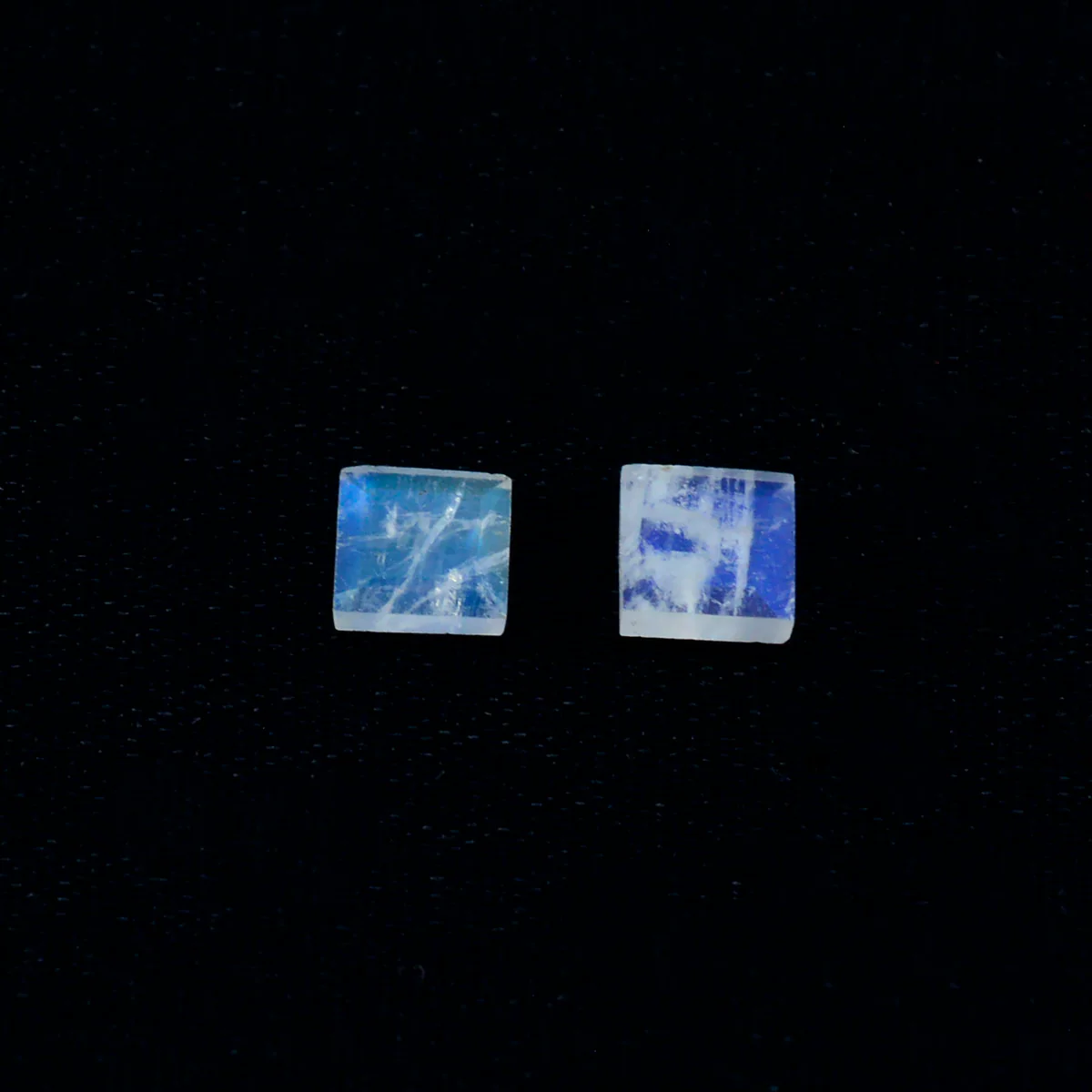 Rainbow Moonstone 1PC Tiny 5x5 MM Square Faceted White Sparkling Semi Precious Gems - Image 4