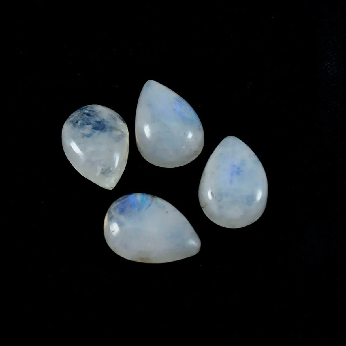 Rainbow Moonstone 1PC Tiny 5x7 MM Pear Cabochon White Lustrous semi Precious Loose Gemstone - Image 4