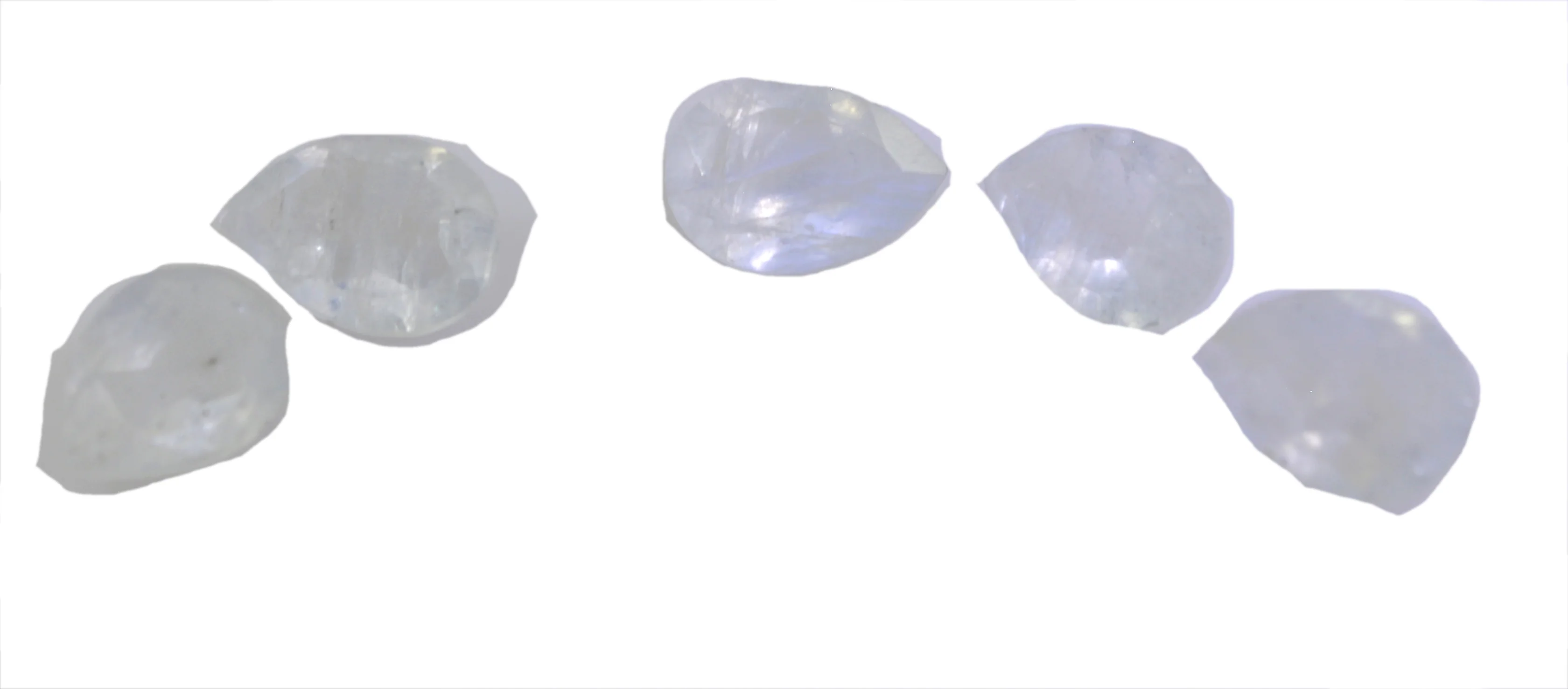 Rainbow Moonstone 1PC Tiny 5x7 MM Pear Faceted White Genuine Semi Precious Loose Gems