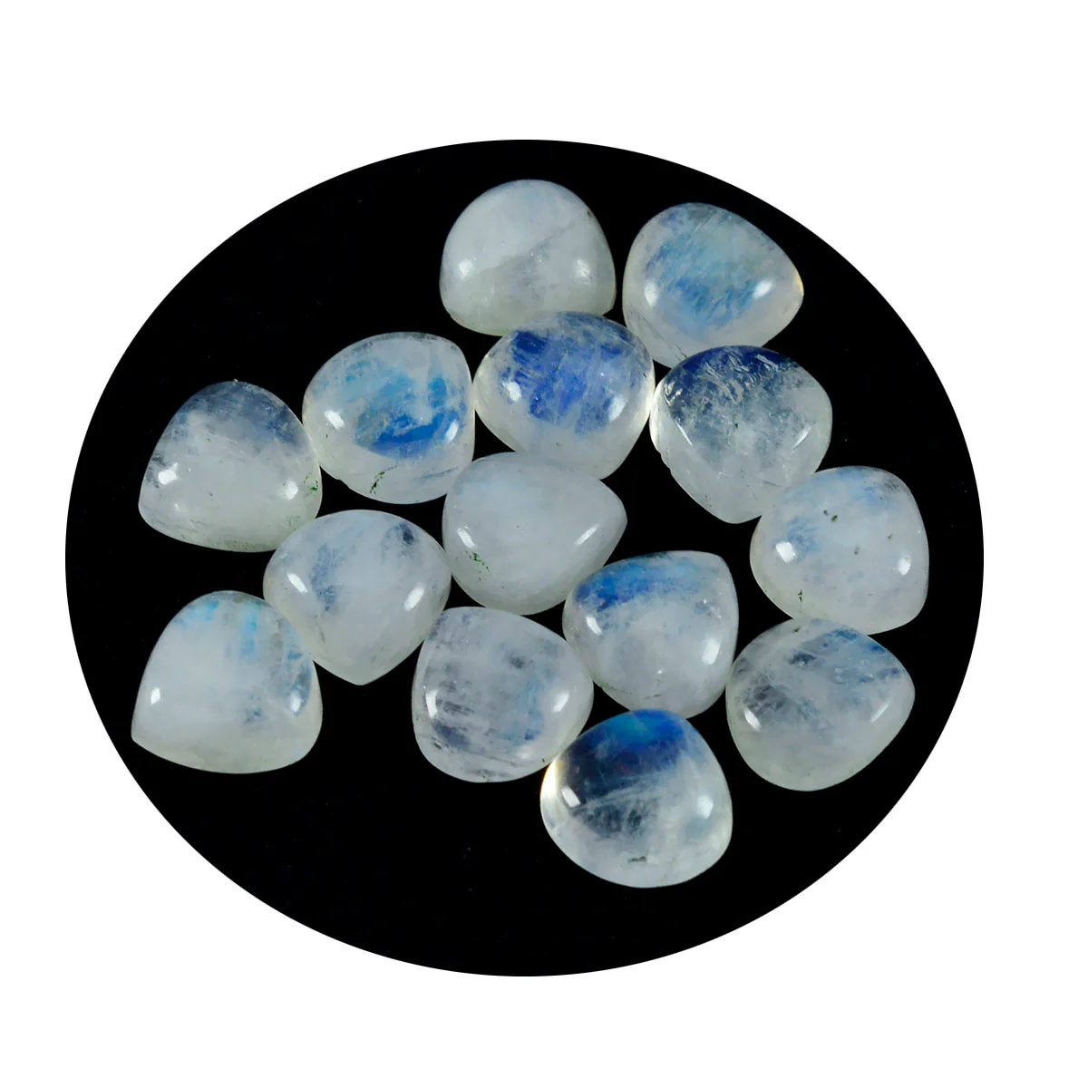 Rainbow Moonstone 1PC Tiny 6x6 MM Heart Cabochon White Genuine semi Precious Loose Gemstones - Image 2
