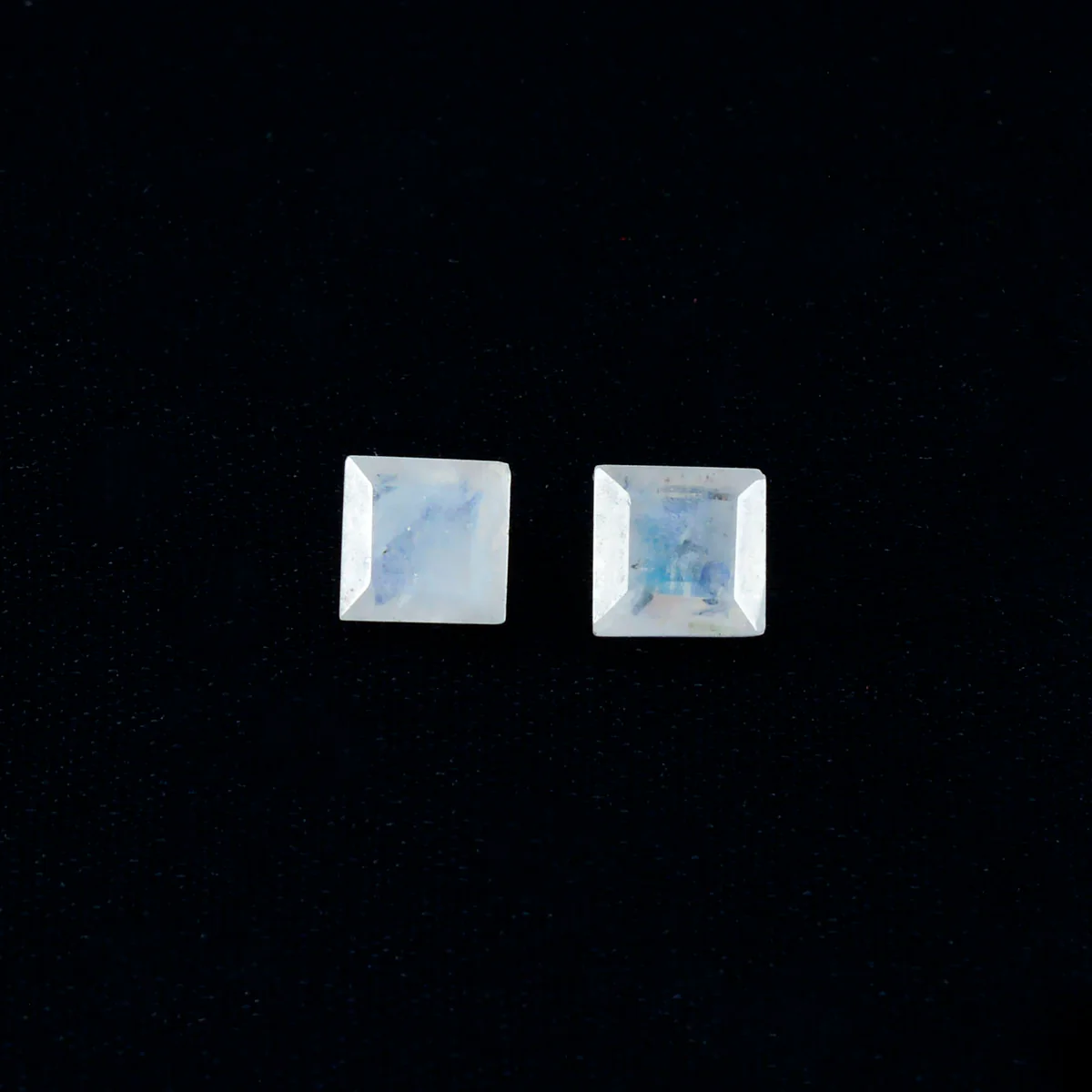 Rainbow Moonstone 1PC Tiny 6x6 MM Square Faceted White Polished Semi Precious Loose Gems - Image 4