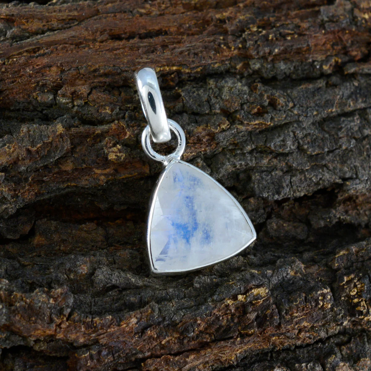 Rainbow Moonstone Dainty Egyptian Silver Solitaire Victoria Luxurious White Pendant Jewelry - Image 2