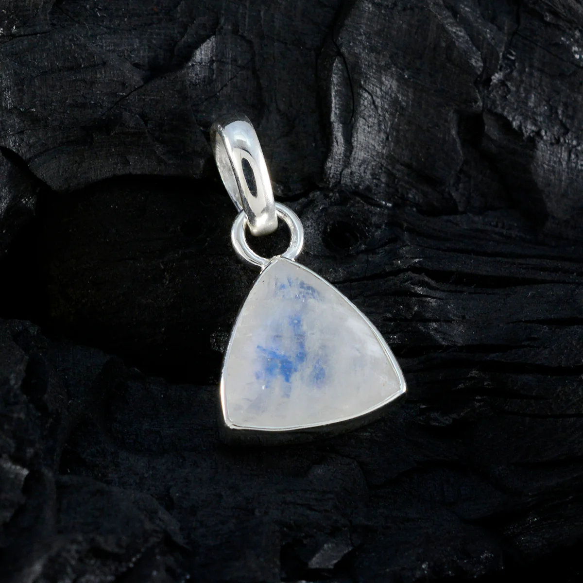 Rainbow Moonstone Dainty Egyptian Silver Solitaire Victoria Luxurious White Pendant Jewelry - Image 3