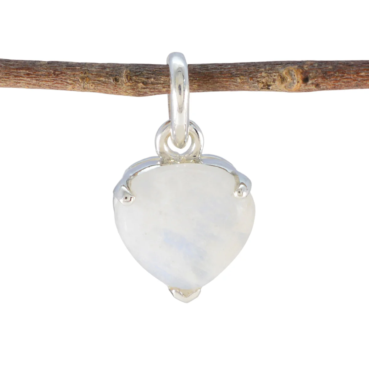 Rainbow Moonstone Delicate Spanish Sterling Silver Solitaire Isabella Fairytale White Pendant Jewellery