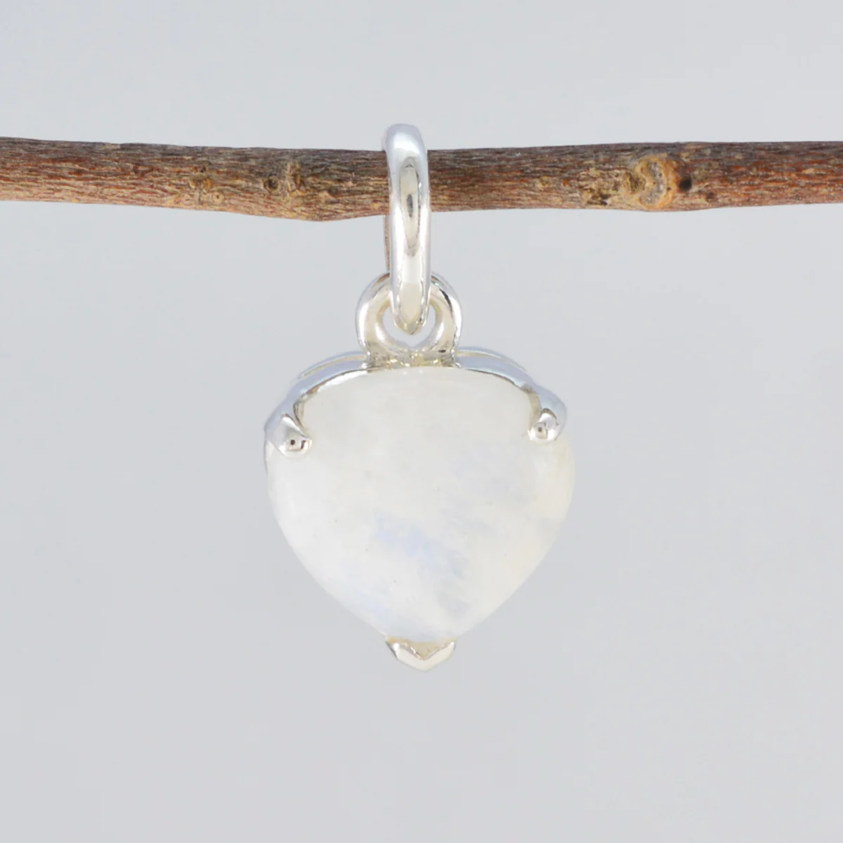 Rainbow Moonstone Delicate Spanish Sterling Silver Solitaire Isabella Fairytale White Pendant Jewellery - Image 2