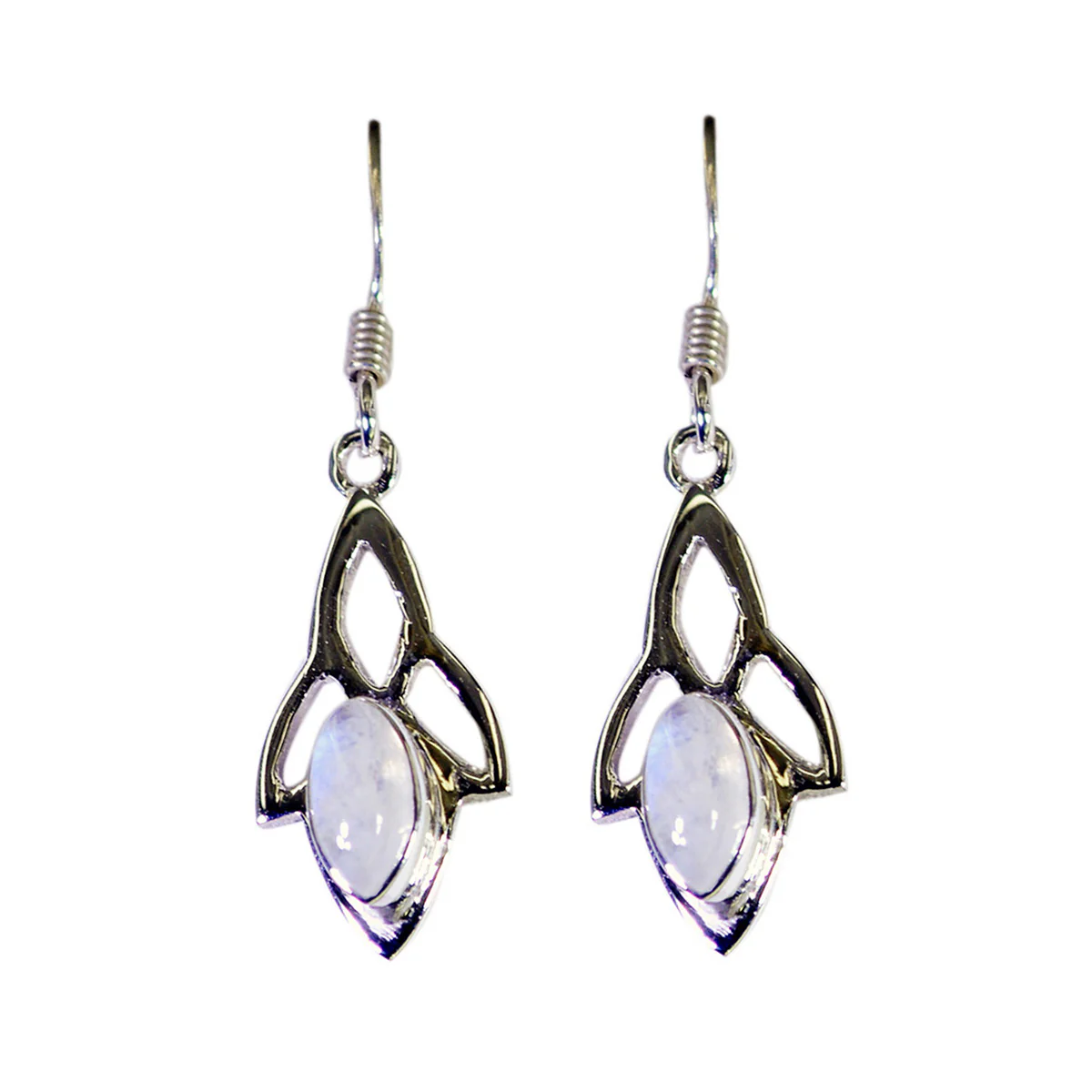 Rainbow Moonstone Italian Bianca multiple Dangle White 925 Silver Earring