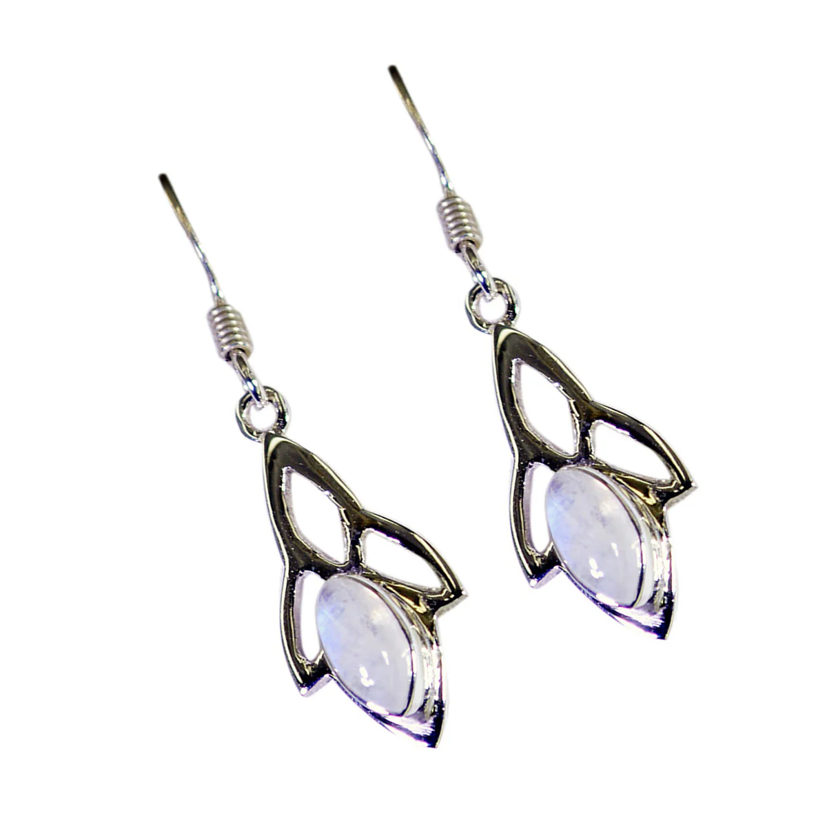 Rainbow Moonstone Italian Bianca multiple Dangle White 925 Silver Earring - Image 2
