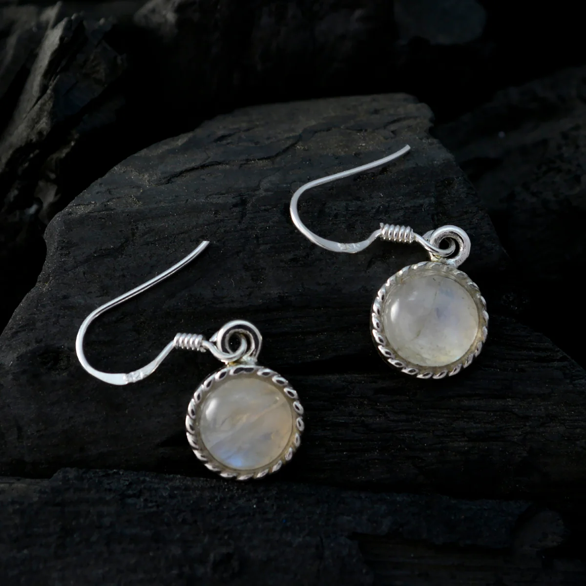 Rainbow Moonstone Moroccan Alejandra multiple Dangle White 925 Sterling Silver Earring - Image 4