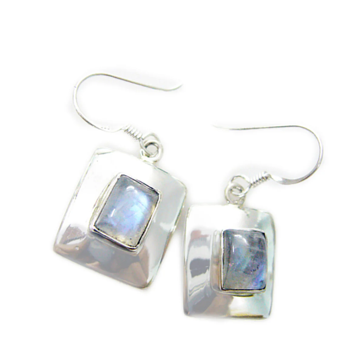 Rainbow Moonstone Russian Agustina multiple Dangle White Silver Earring - Image 2