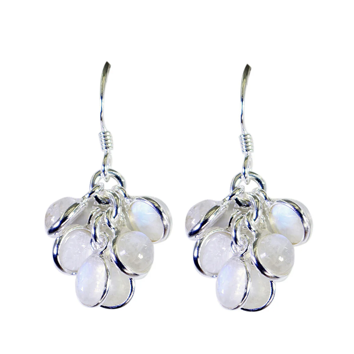 Rainbow Moonstone Russian Li Lee multiple Dangle White 925 Sterling Silver Earring