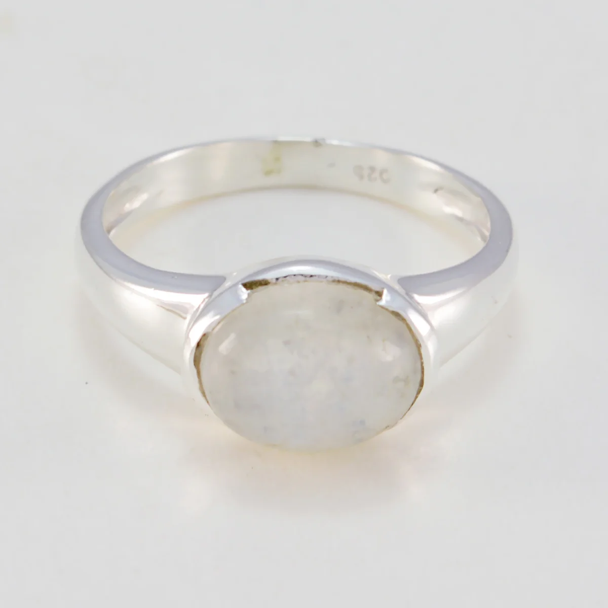 Rainbow Moonstone Solitaire American 925 Silver White Gemstones Delicate Fairytale Ring Jewellery - Image 3