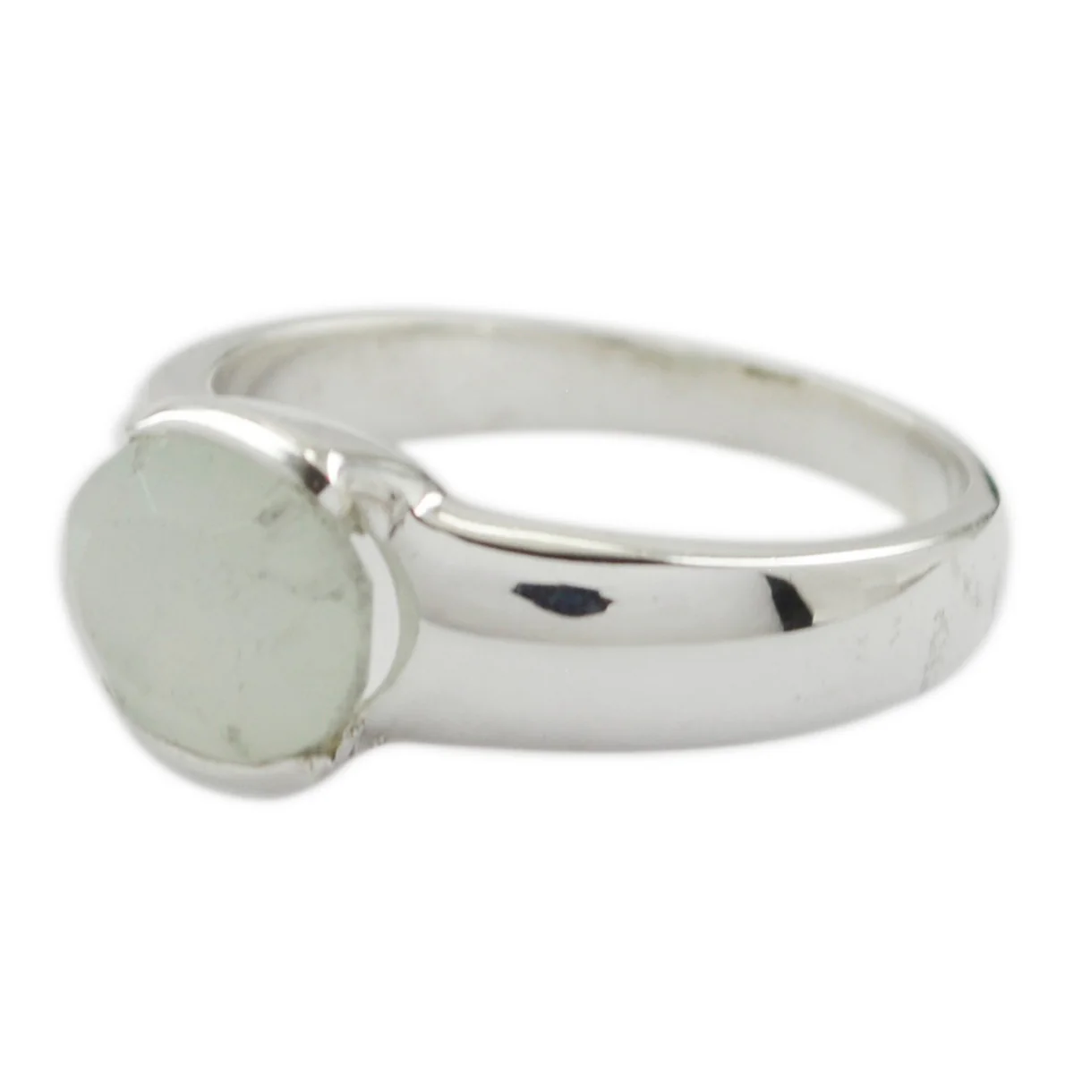 Rainbow Moonstone Solitaire German 925 Sterling Silver White Gems Mid-weight Luxurious Ring Jewelry - Image 2