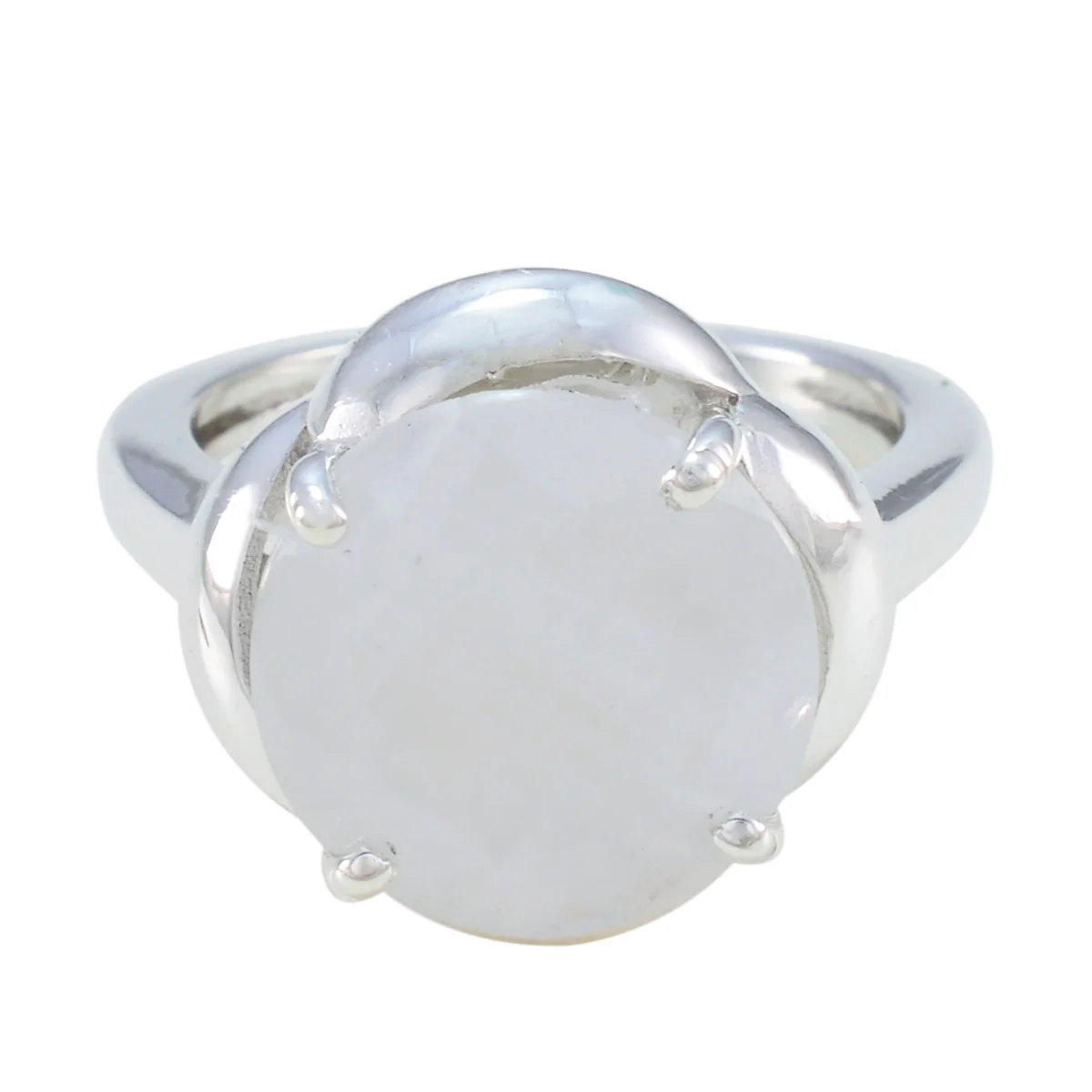 Rainbow Moonstone Solitaire Moroccan Silver White Gems Minimal Graceful Ring Jewellery