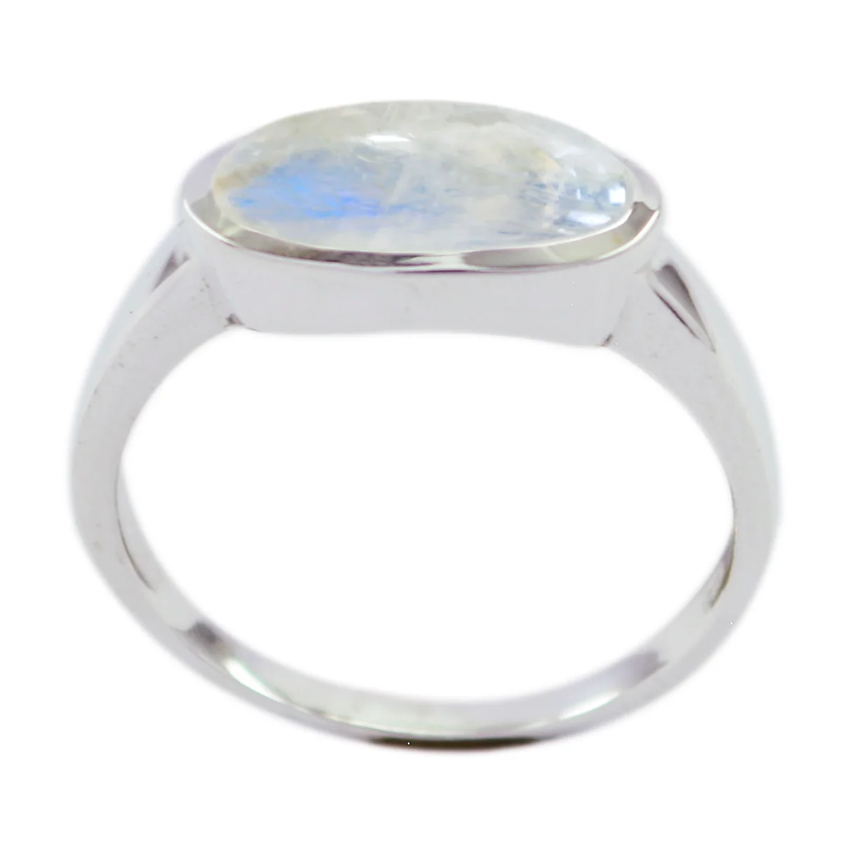 Rainbow Moonstone Solitaire Turkish 925 Sterling Silver White Gems Whisper-thin Trendy Ring Jewellery - Image 3