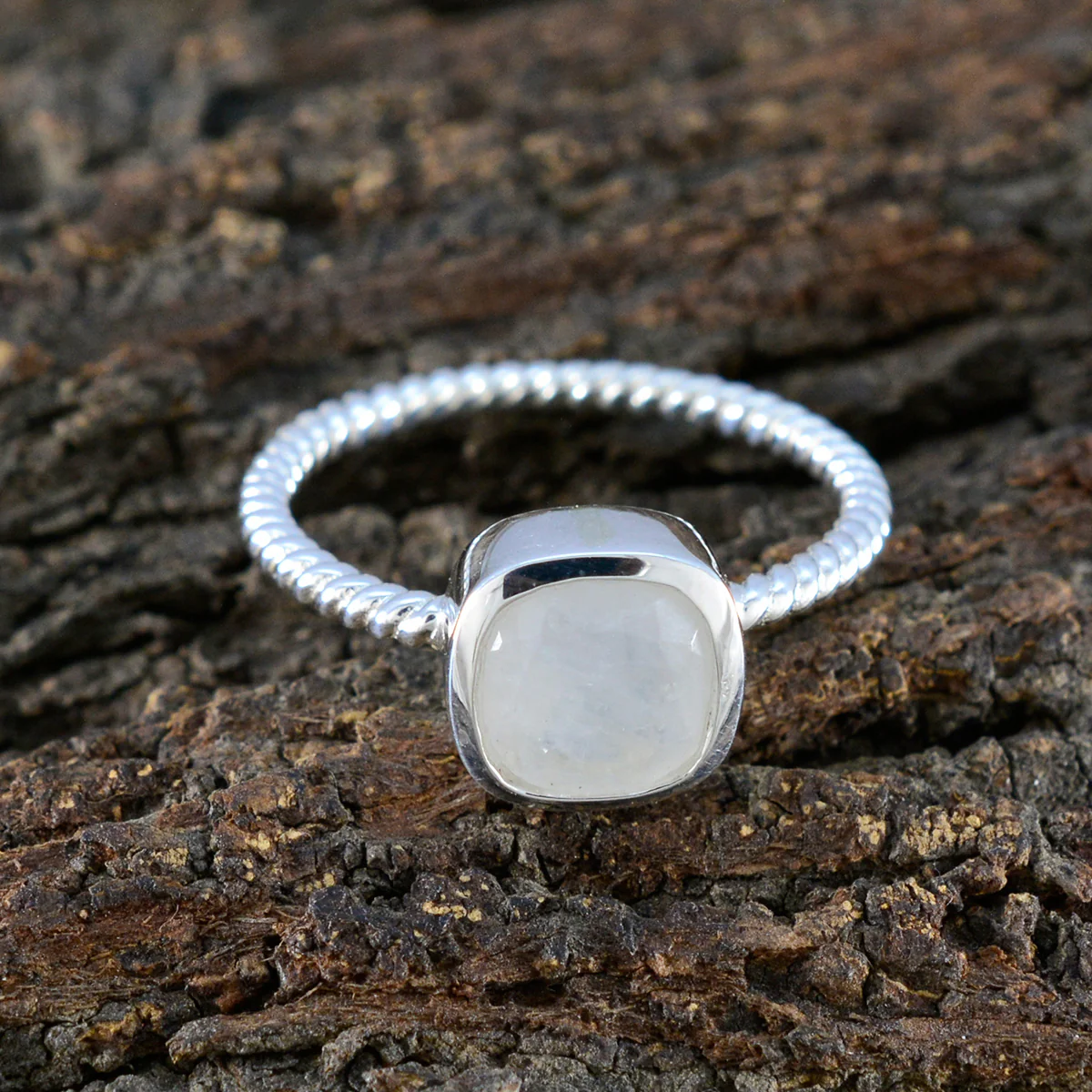 Rainbow Moonstone Solitaire Turkish 925 Sterlings Silvers White Gemstone Dainty Trendy Ring Jewelry - Image 3