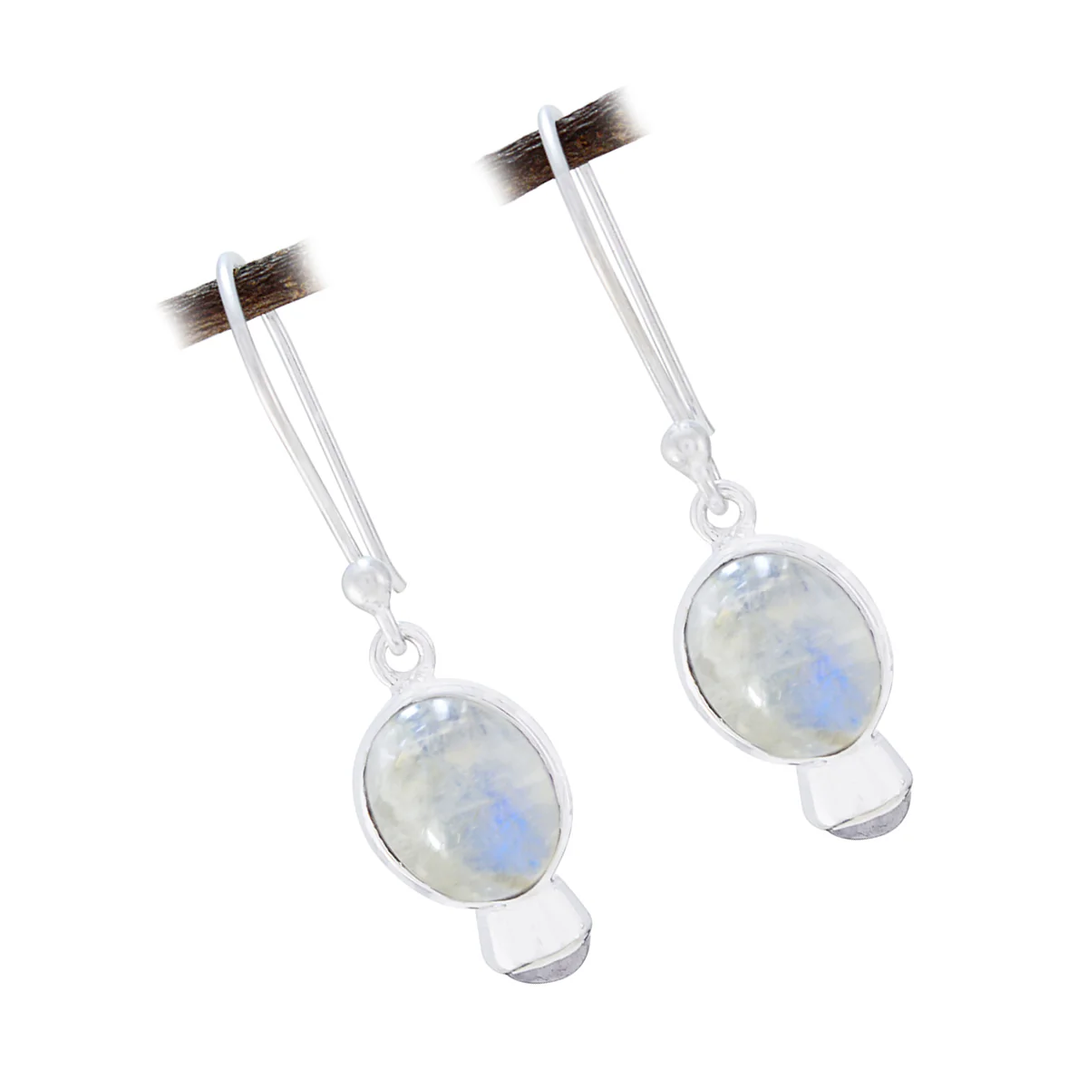 Rainbow Moonstone Spanish Nari multiple Dangle White Sterling Silver Earring - Image 3