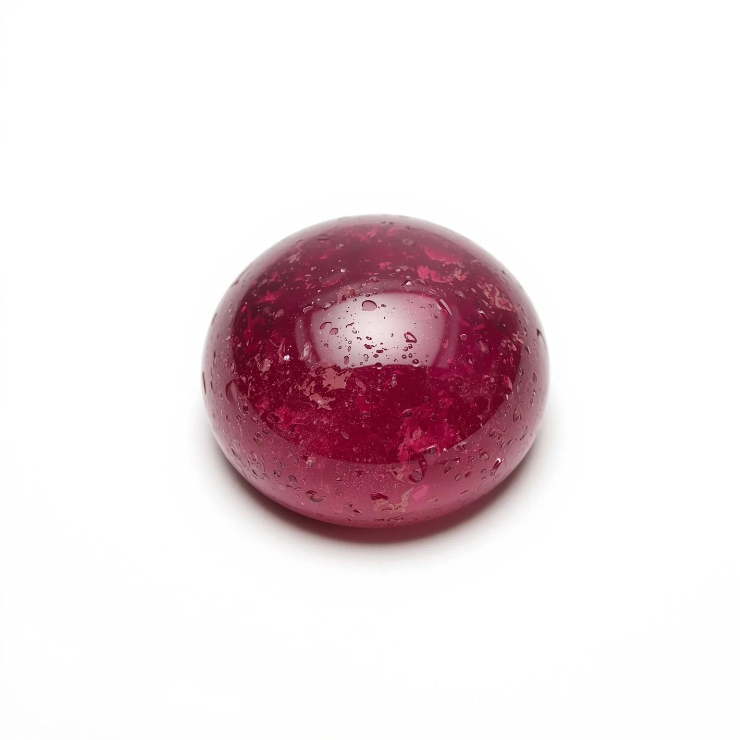 Red Jade 10PC Tiny 3x3 MM Round Cabochon Red Sparkling semi Precious Loose Gemstone - Image 2