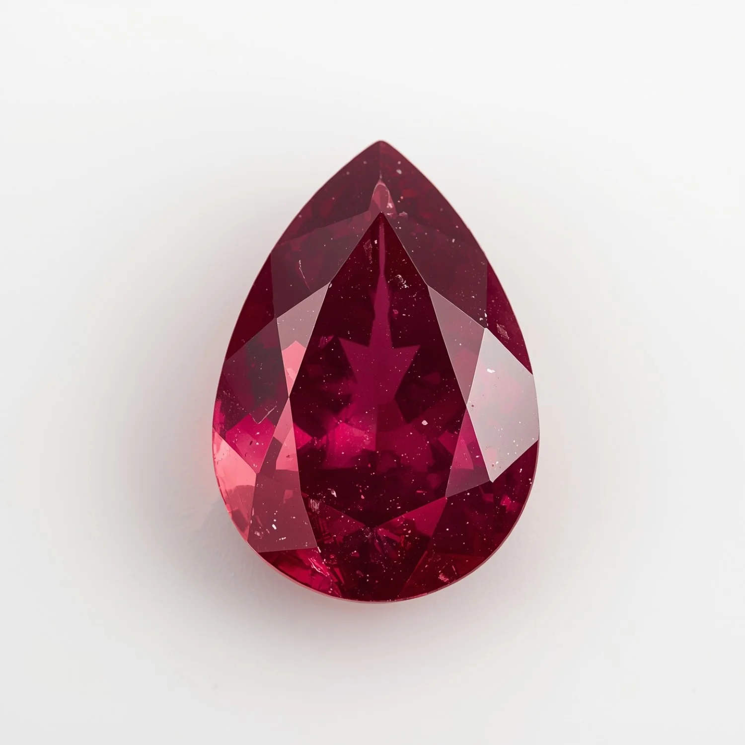 Red Jade 1PC Chunky 12x16 MM Pear Faceted Red Fine Semi Precious Loose Gemstone - Image 2