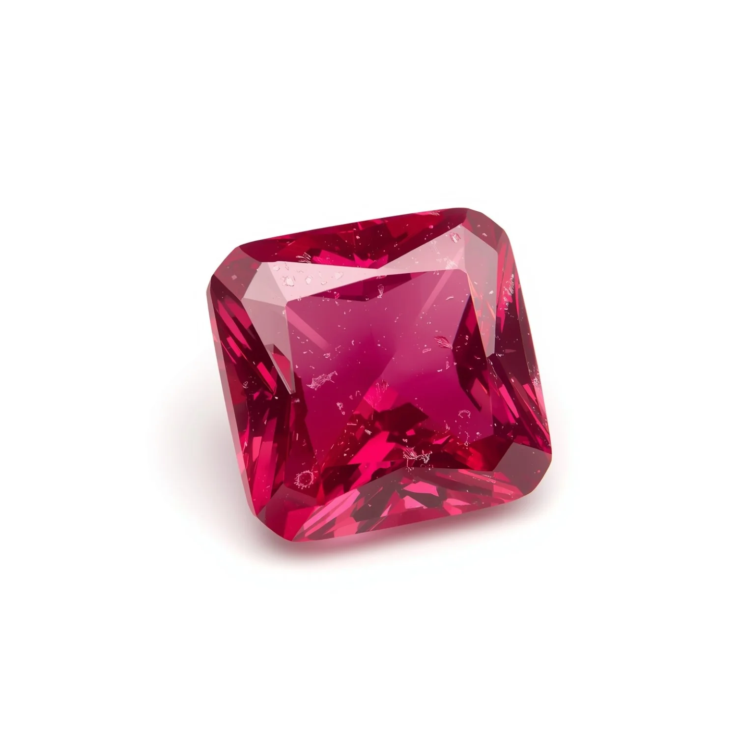 Red Jade 1PC Chunky 14x14 MM Square Faceted Red Genuine Semi Precious Loose Gemstones - Image 2