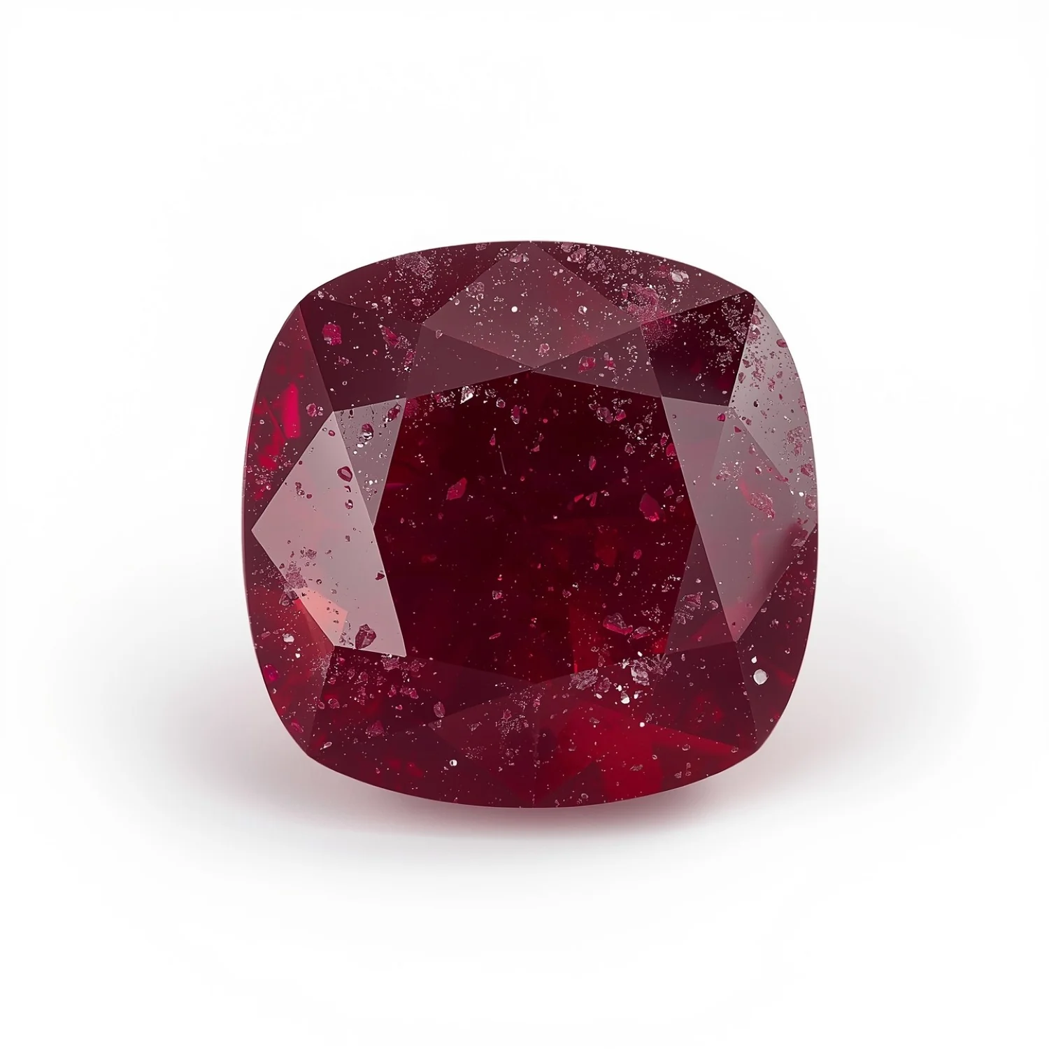 Red Jade 1PC Chunky 15x15 MM Cushion Faceted Red Superior Semi Precious Gems - Image 2