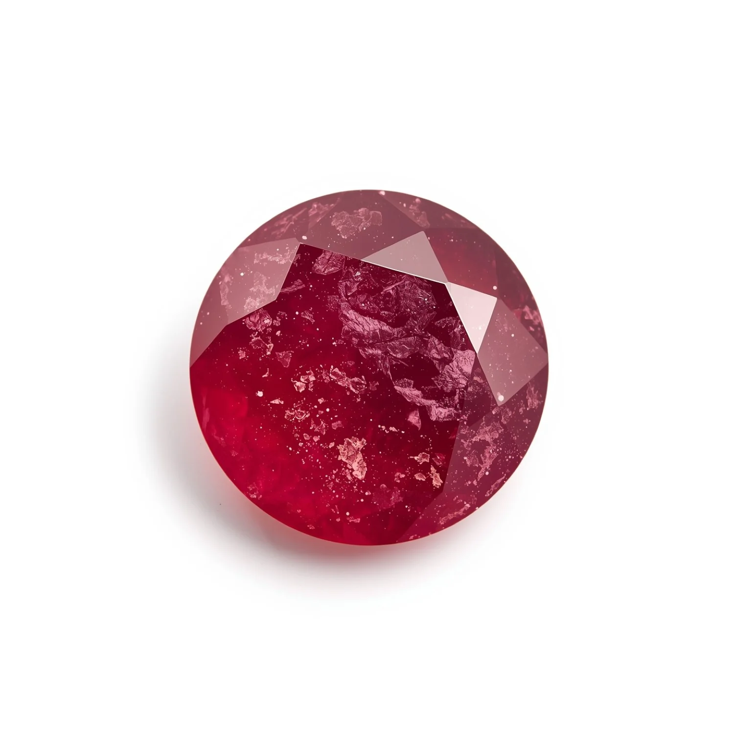 Red Jade 1PC Chunky 15x15 MM Round Faceted Red Superior Semi Precious Gems - Image 2
