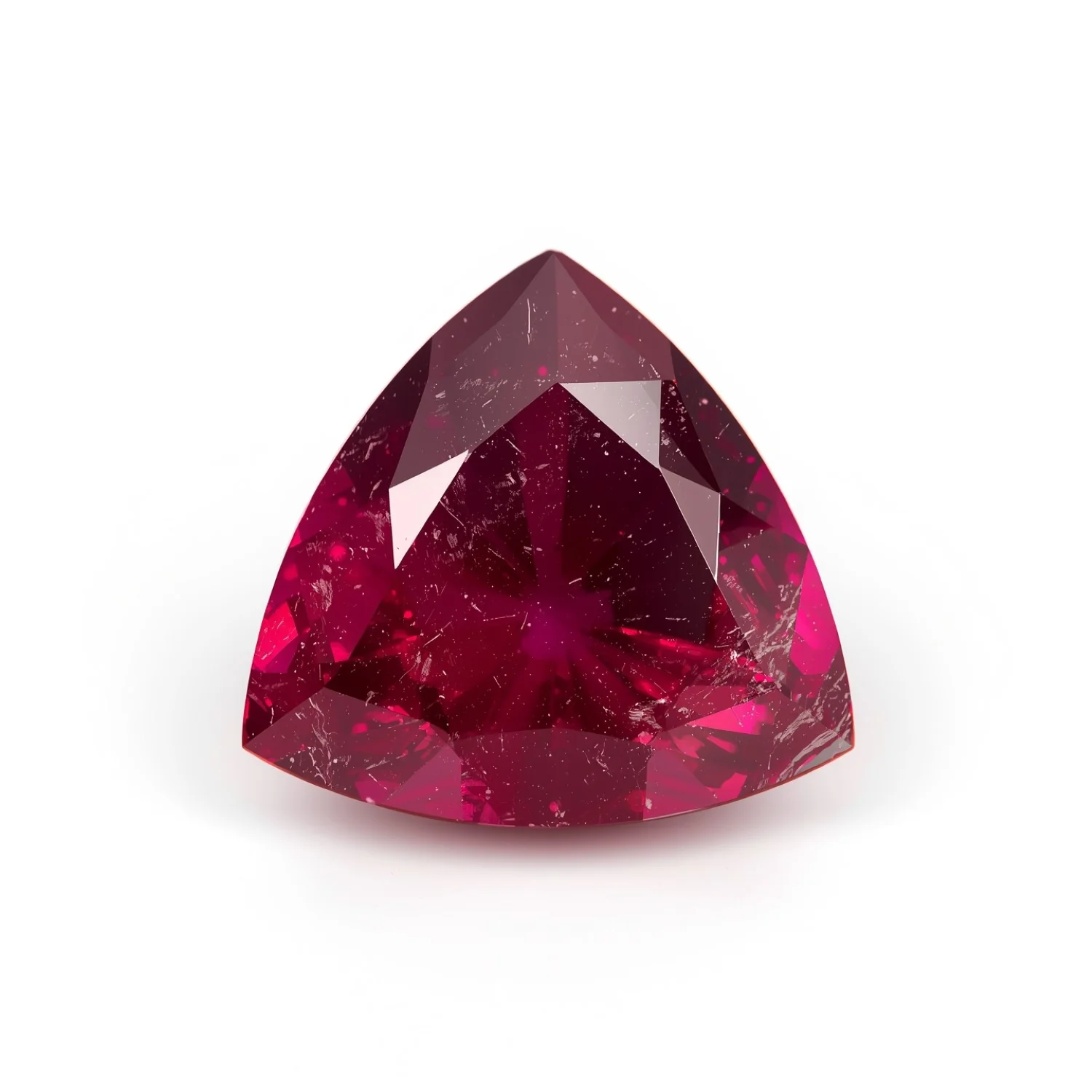 Red Jade 1PC Chunky 15x15 MM Triangle Faceted Red Superior Semi Precious Gems