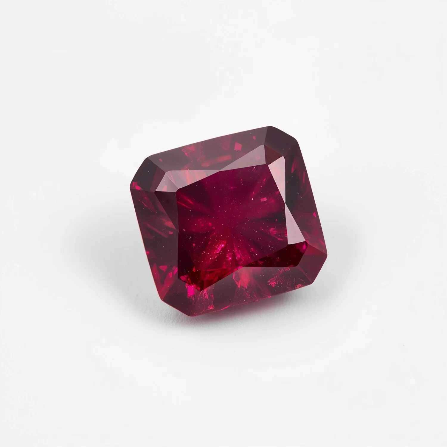 Red Jade 1PC Chunky 16x16 MM Square Faceted Red Pure Semi Precious Loose Gems - Image 2