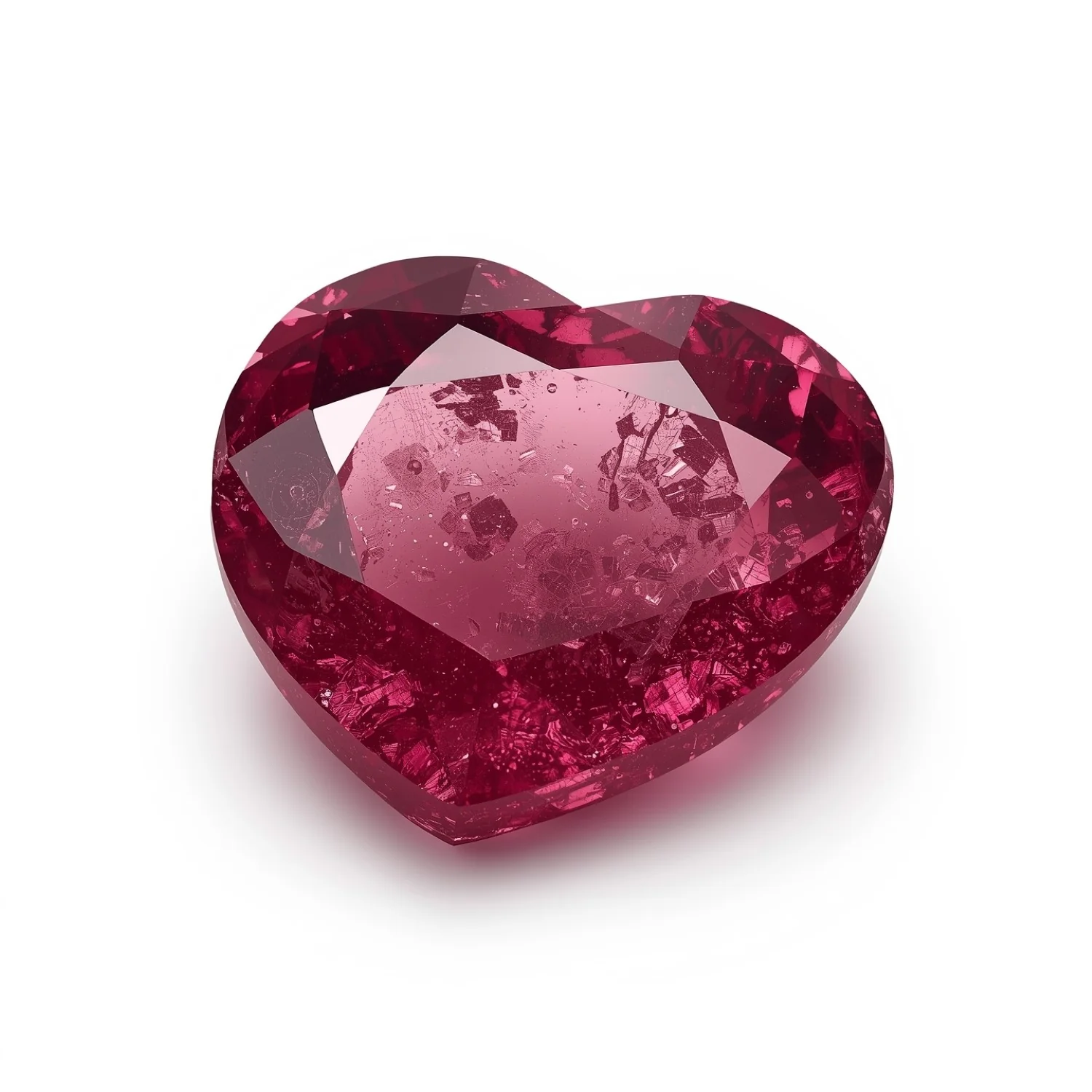 Red Jade 1PC Large 10x10 MM Heart Faceted Red Shine Semi Precious Loose Gemstones - Image 2