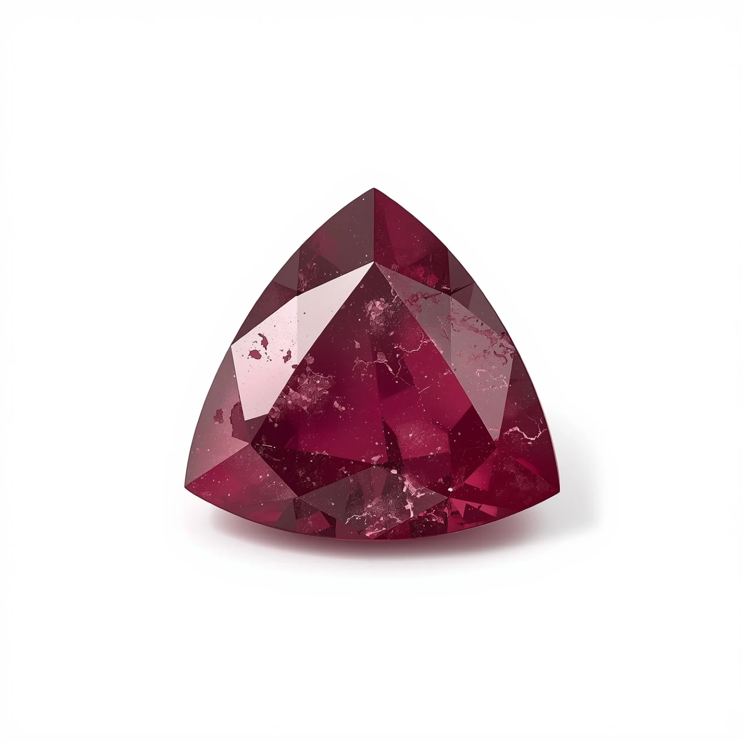 Red Jade 1PC Large 11x11 MM Triangle Faceted Red Fine Semi Precious Gems - Image 2