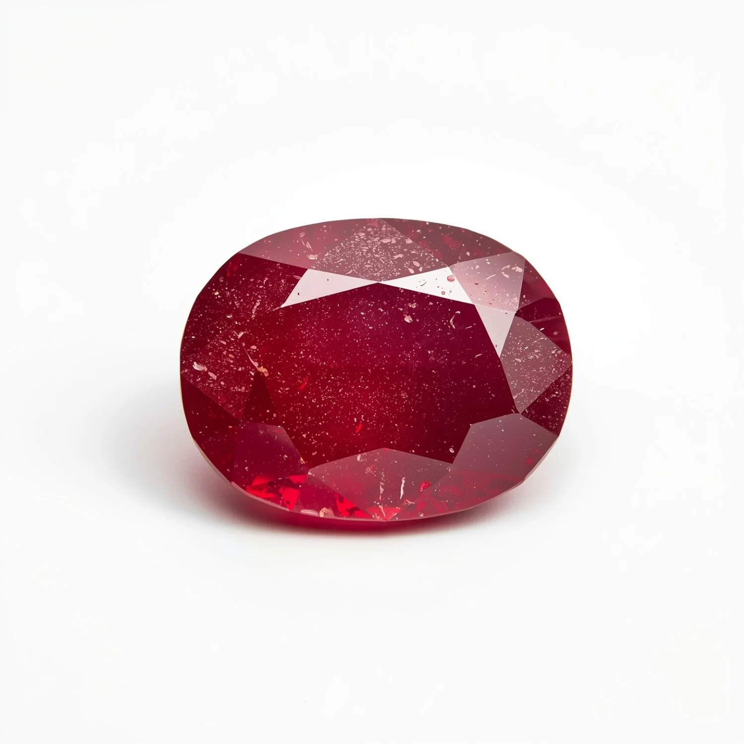 Red Jade 1PC Large 8x12 MM Oval Faceted Red High-Quality Semi Precious Loose Gems - Image 2