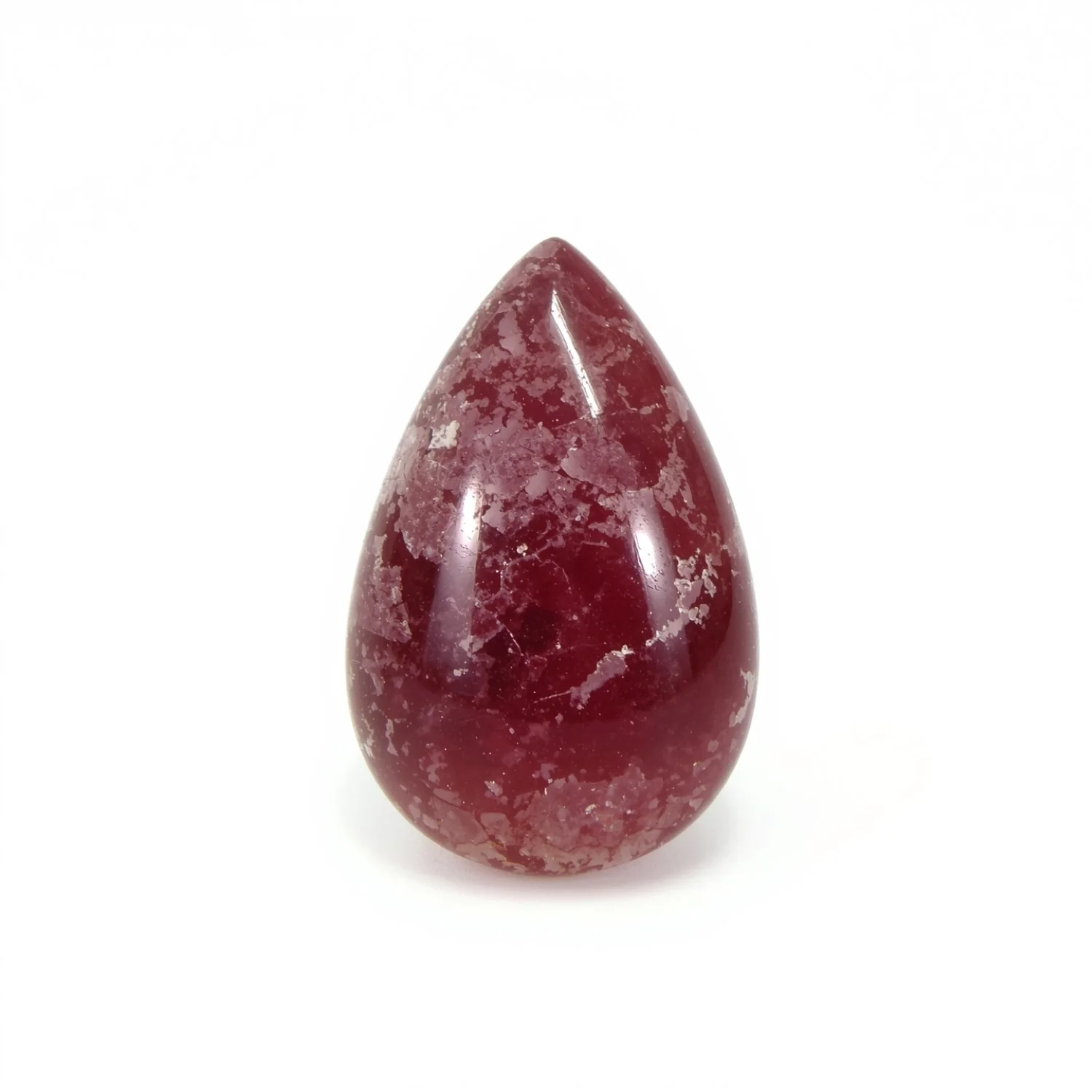 Red Jade 1PC Large 8x12 MM Pear Cabochon Red Natural semi Precious Loose Gemstone - Image 2
