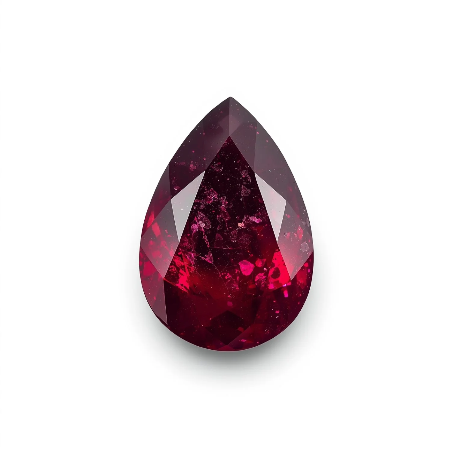 Red Jade 1PC Medium 7x10 MM Pear Faceted Red Sparkling Semi Precious Gems - Image 2